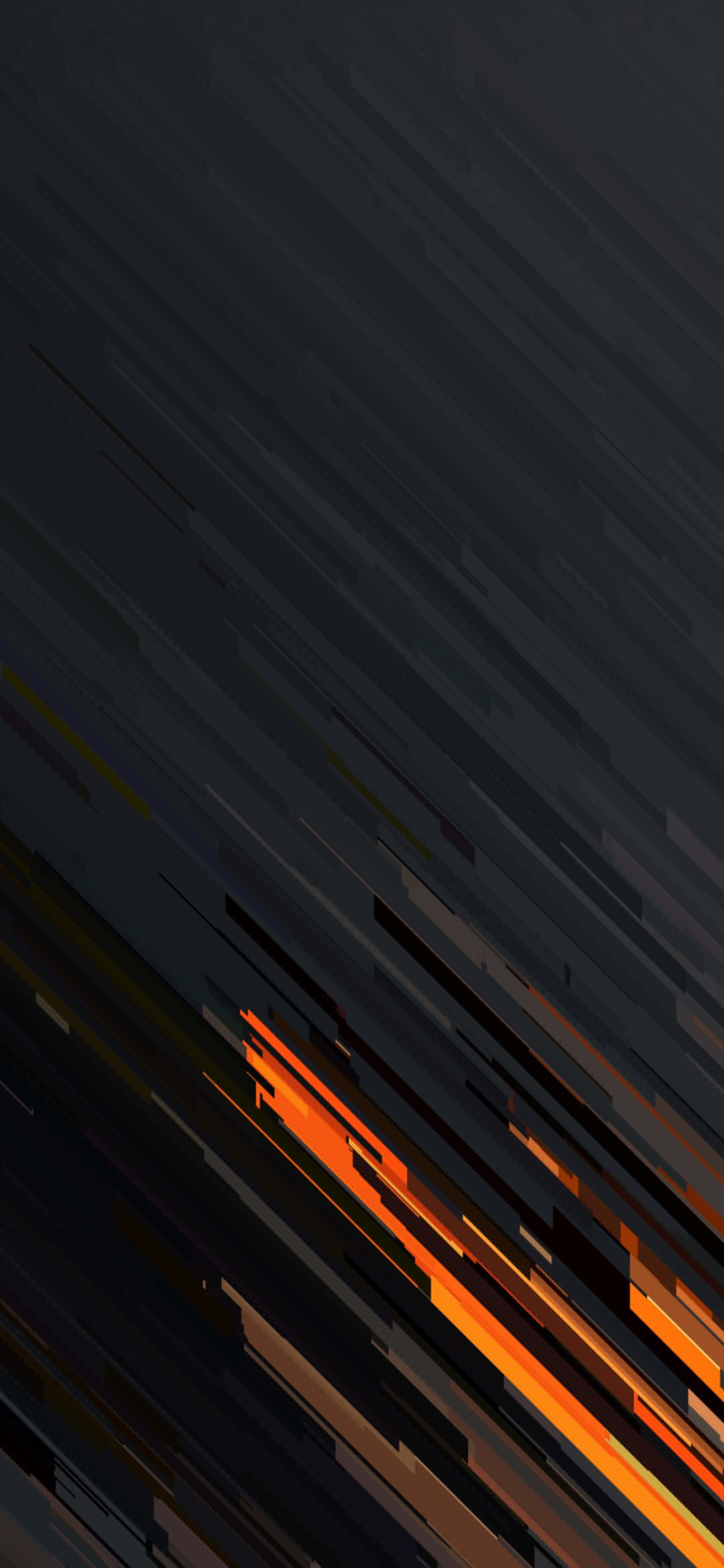 1080x2340 4K Αφηρημένες Μαύρες Πορτοκαλί Ρίγες Ταπετσαρία
