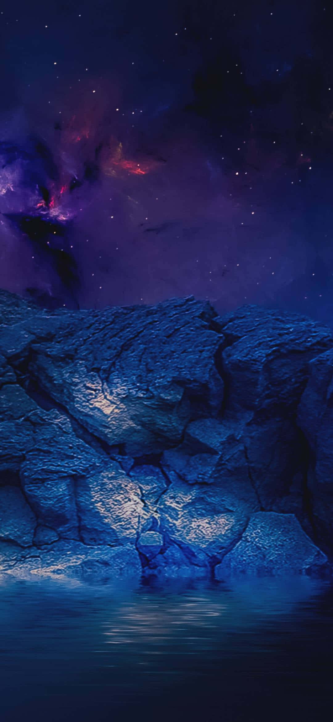 1080x2340 4K Μωβ Νεφέλωμα Σύννεφο Δέντρο Ταπετσαρία