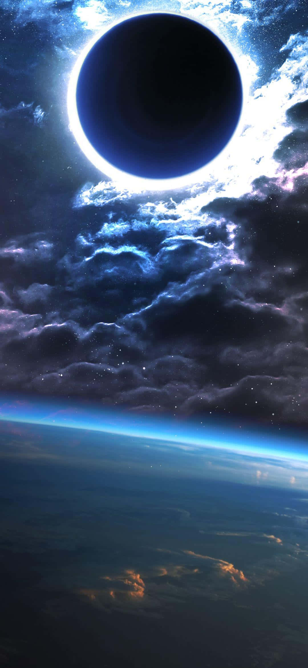 1080x2340 4K Ηλιακή Έκλειψη Ψηφιακή Τέχνη Ταπετσαρία
