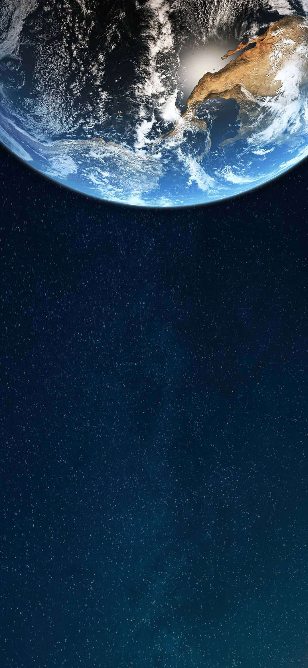 1080x2340 4K Μισή Γη Διαστημικό Φόντο Ταπετσαρία