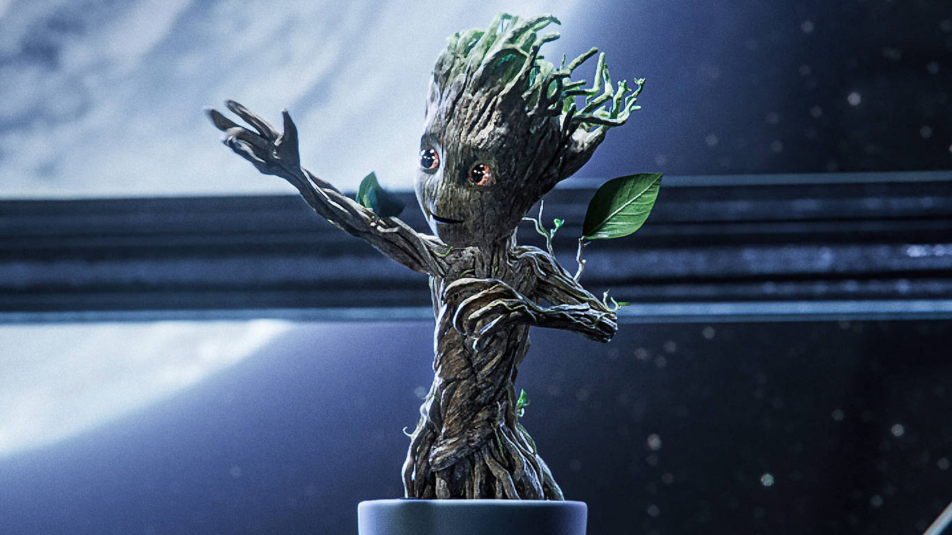 1366 x 768 Marvel Μωρό Groot Ταπετσαρία