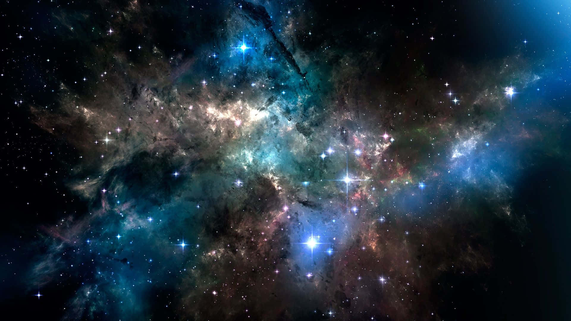 1920 X 1080 Νεφέλωμα με Λαμπερά Αστέρια Ταπετσαρία