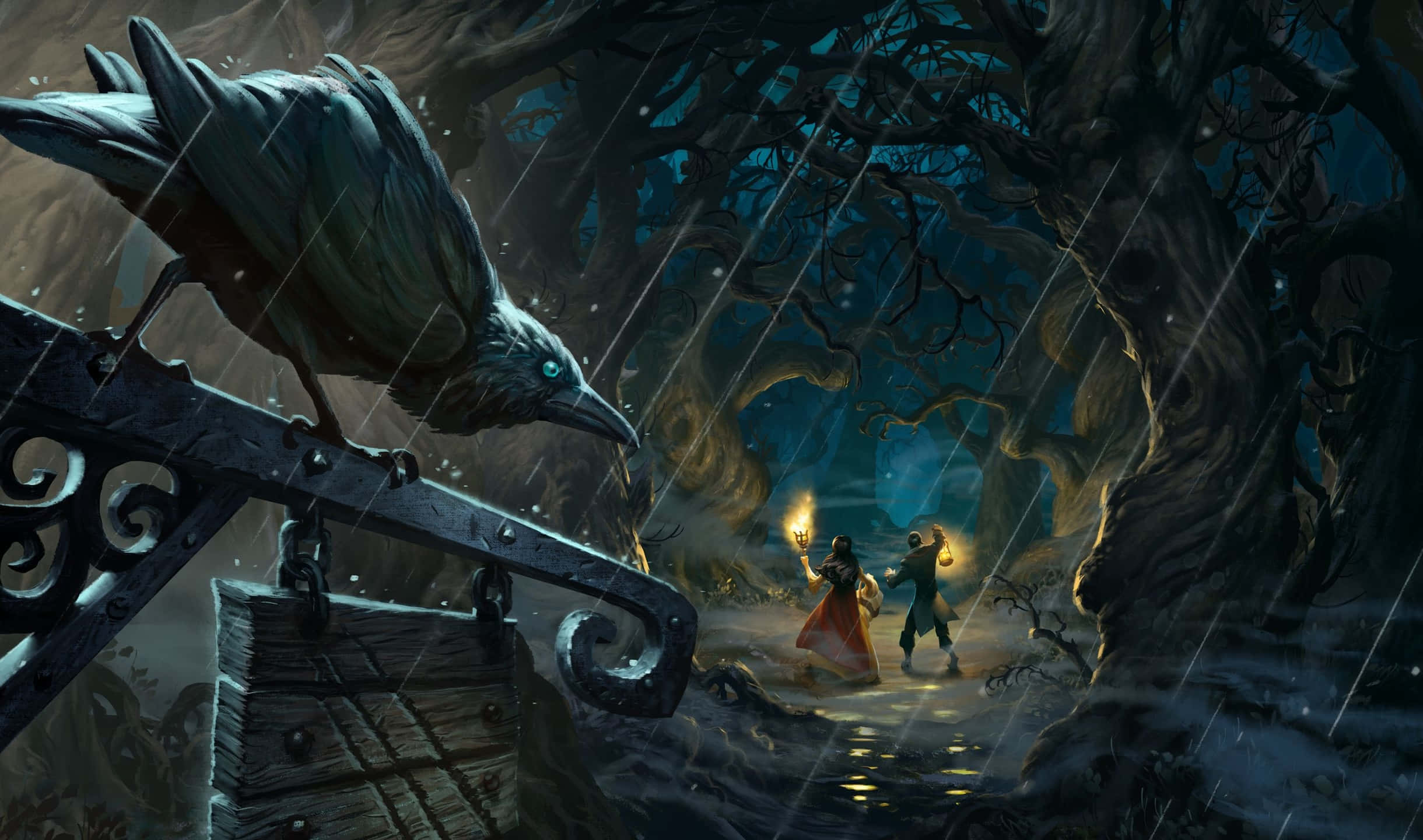2440x1440 Hearthstone Σκοτεινό Δάσος Μαγισσών Φόντο Ταπετσαρία