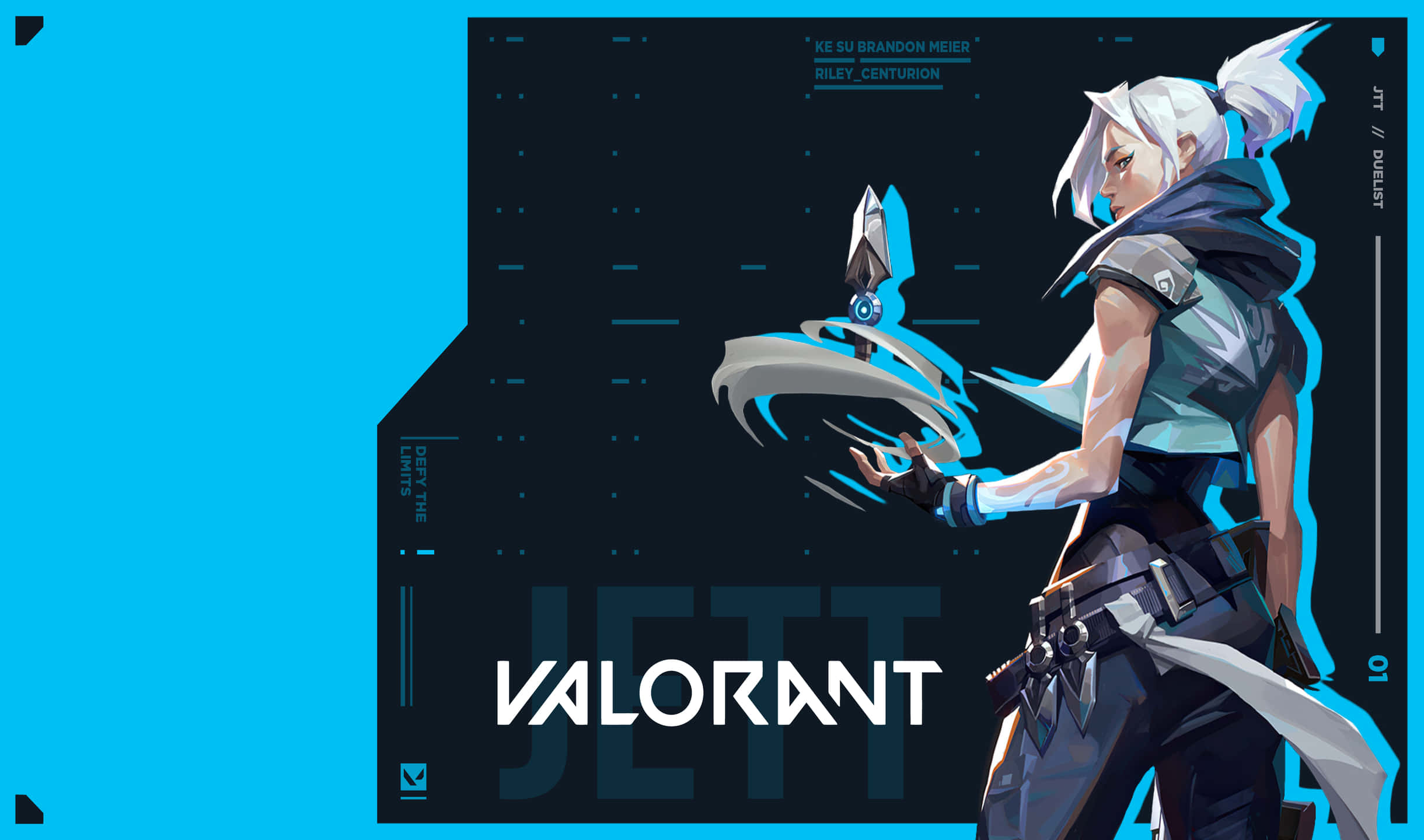 Φόντο 2440x1440 Valorant Jett Μπλε Ταπετσαρία