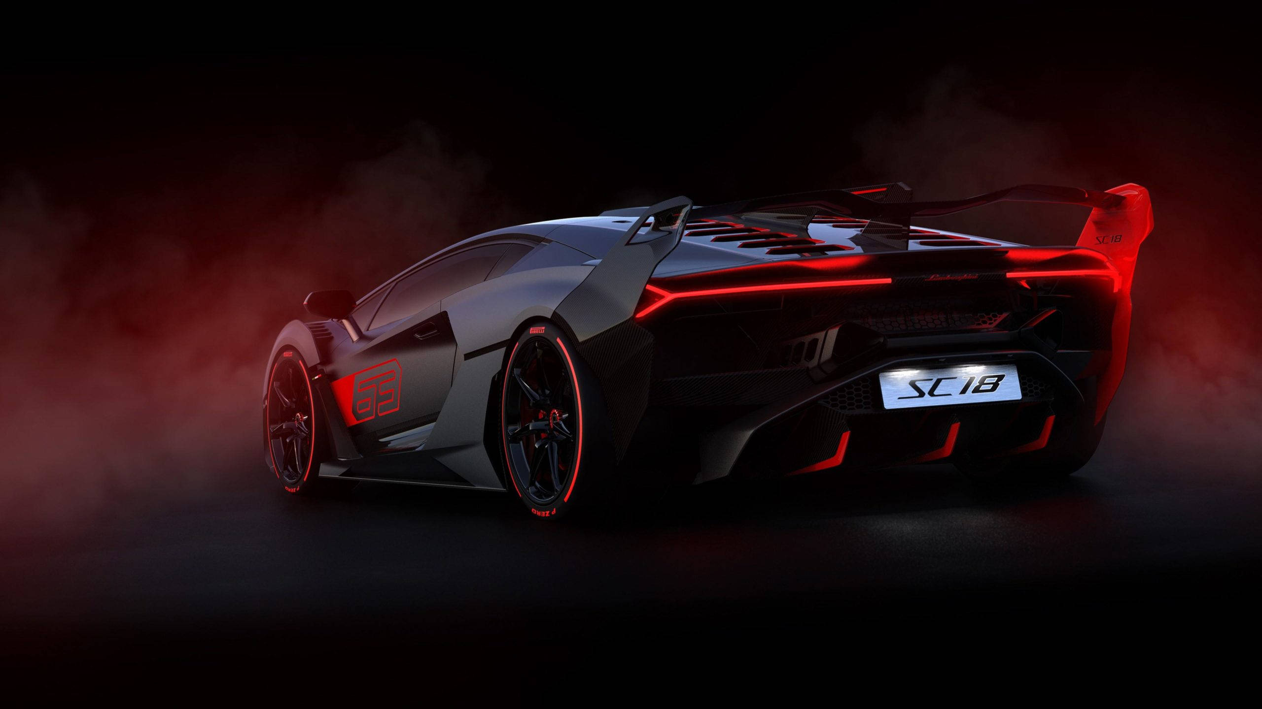 2560x1440 Κόκκινο και Μαύρο Αυτοκίνητο Lamborghini Aventador Ταπετσαρία