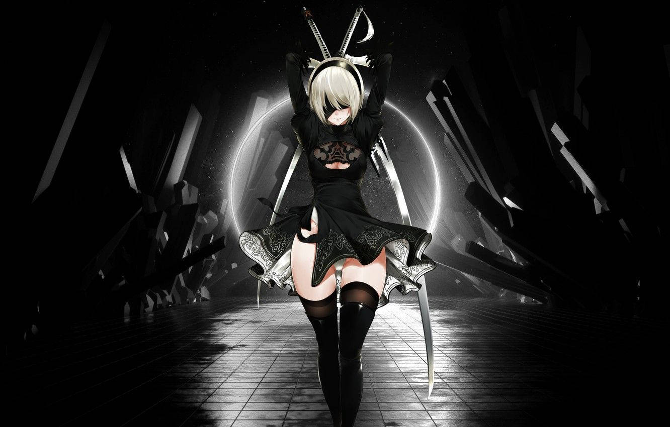 2B Μαύρο Anime Ταπετσαρία