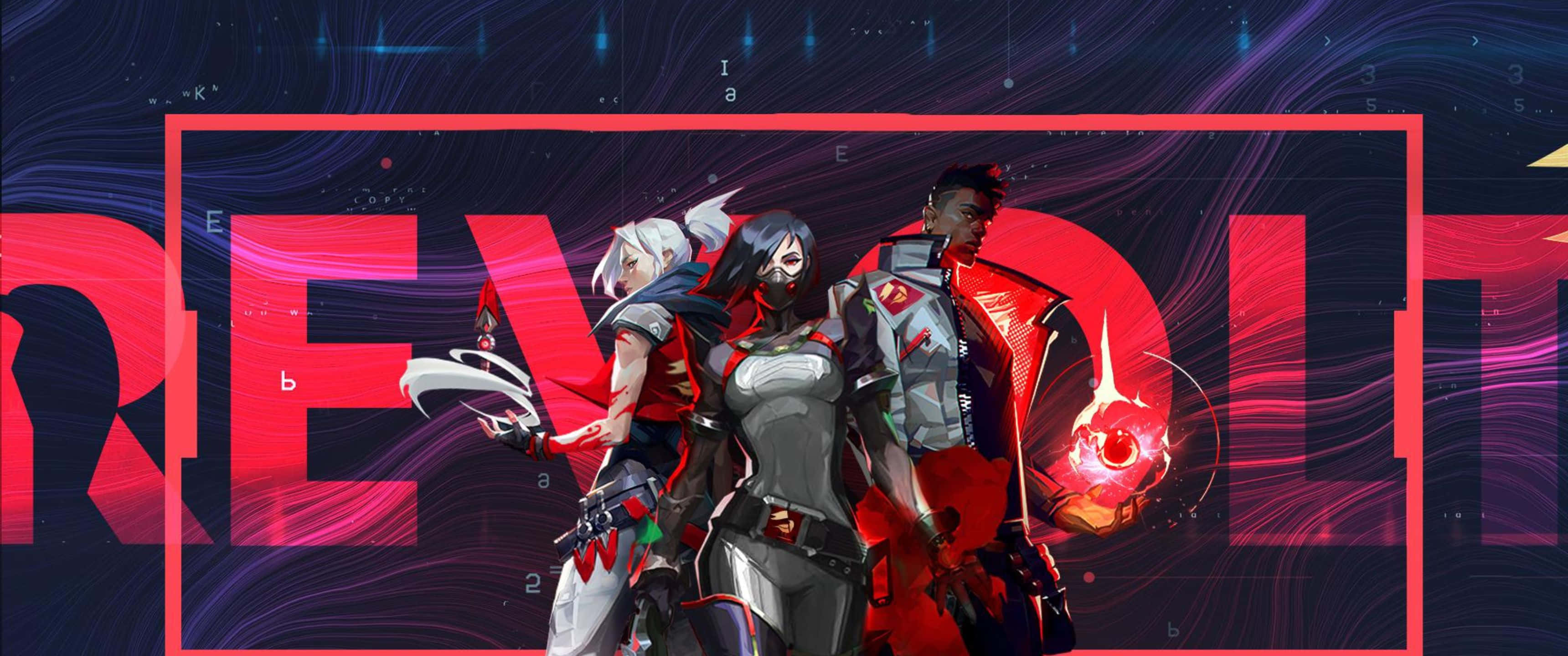 3440x1440p Φόντο Jett Viper Phoenix από το Valorant Ταπετσαρία