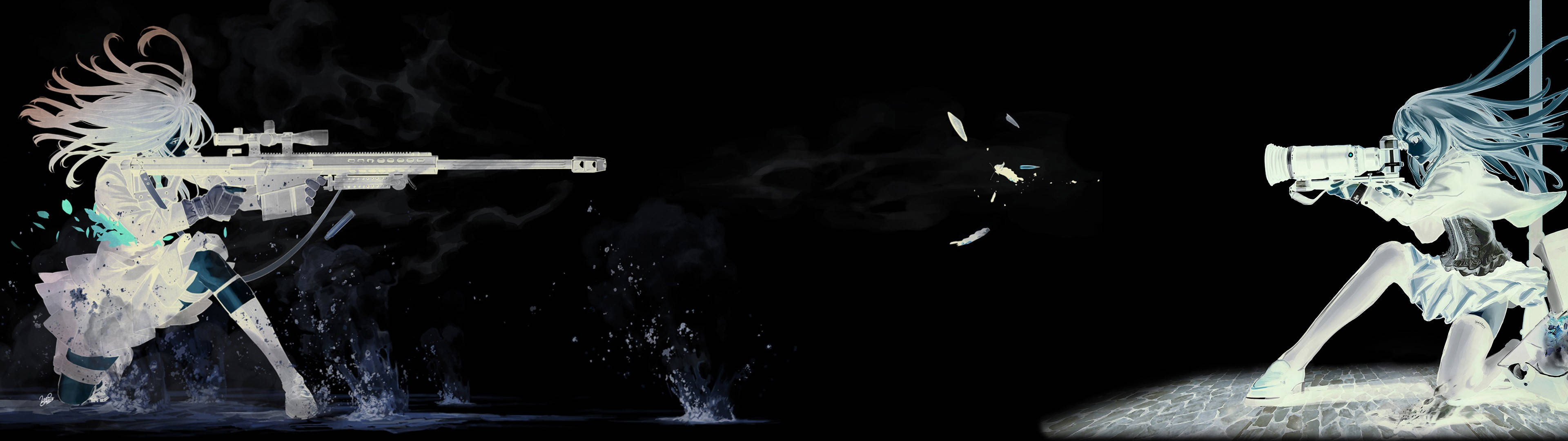 3840x1080 HD Διπλή Οθόνη Μονομαχία με Όπλα Ταπετσαρία