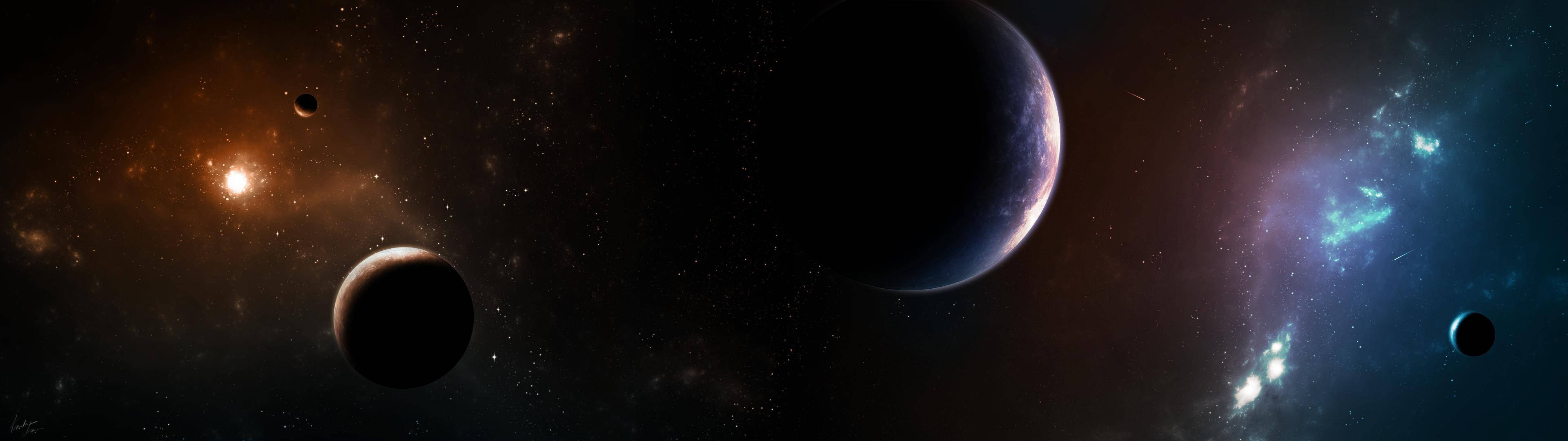 3840x1080 HD Διπλή Οθόνη Γαλαξίας Ταπετσαρία