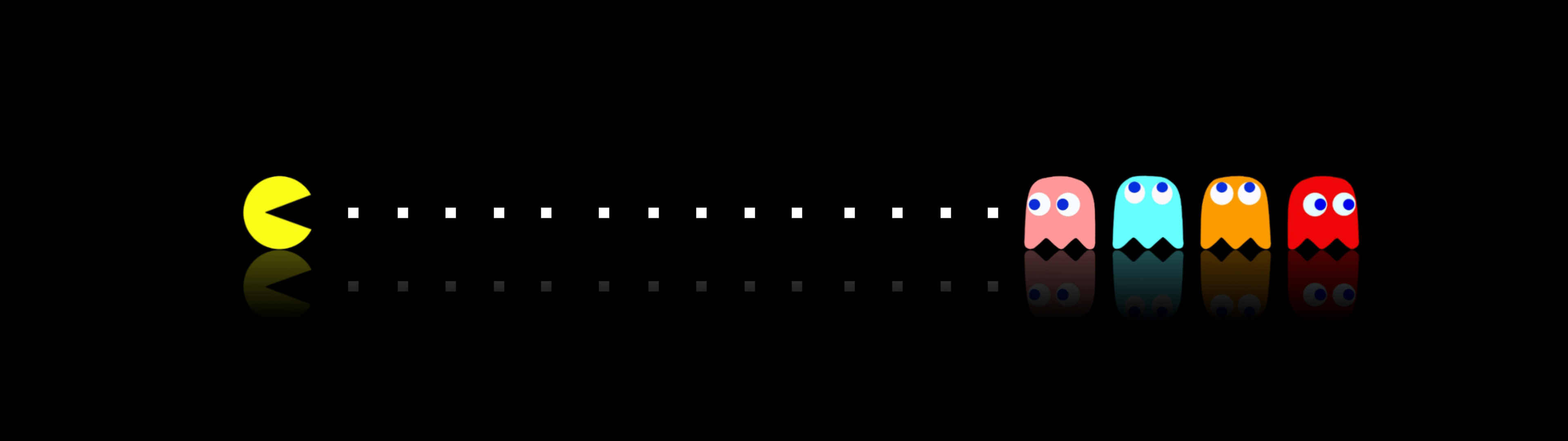 3840x1080 HD Διπλή Οθόνη Pacman Ταπετσαρία