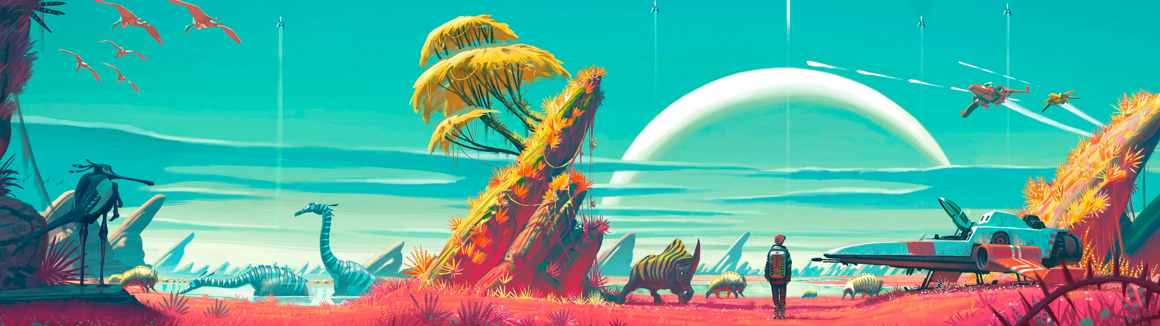 3840x1080 HD Διπλή Οθόνη Δεινόσαυροι Ταπετσαρία