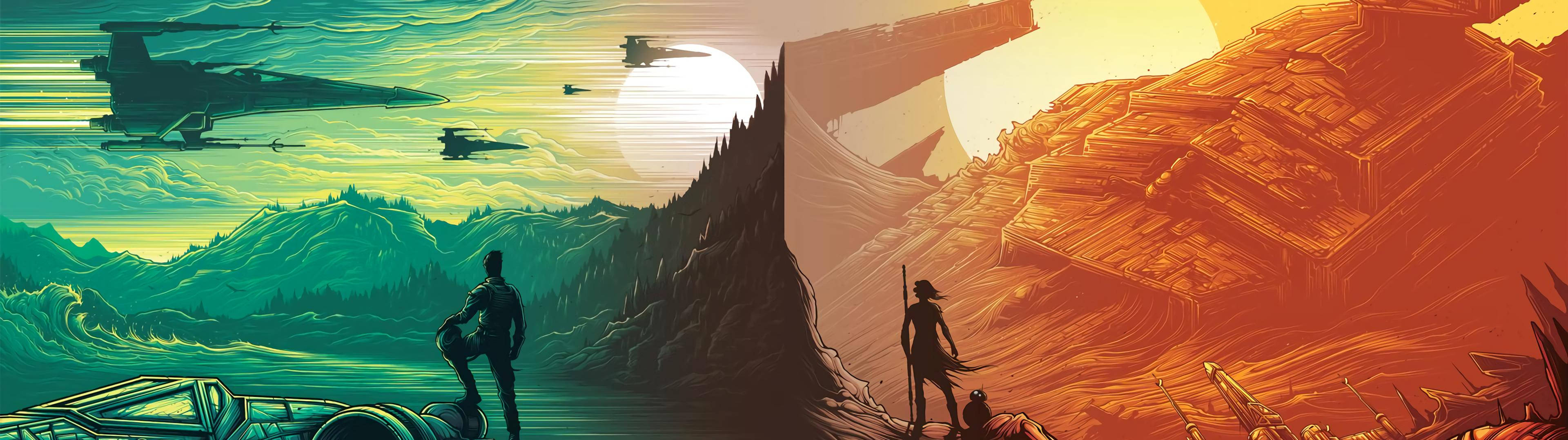 3840x1080 HD Τέχνη Star Wars για Διπλή Οθόνη — Star Wars Ταπετσαρία