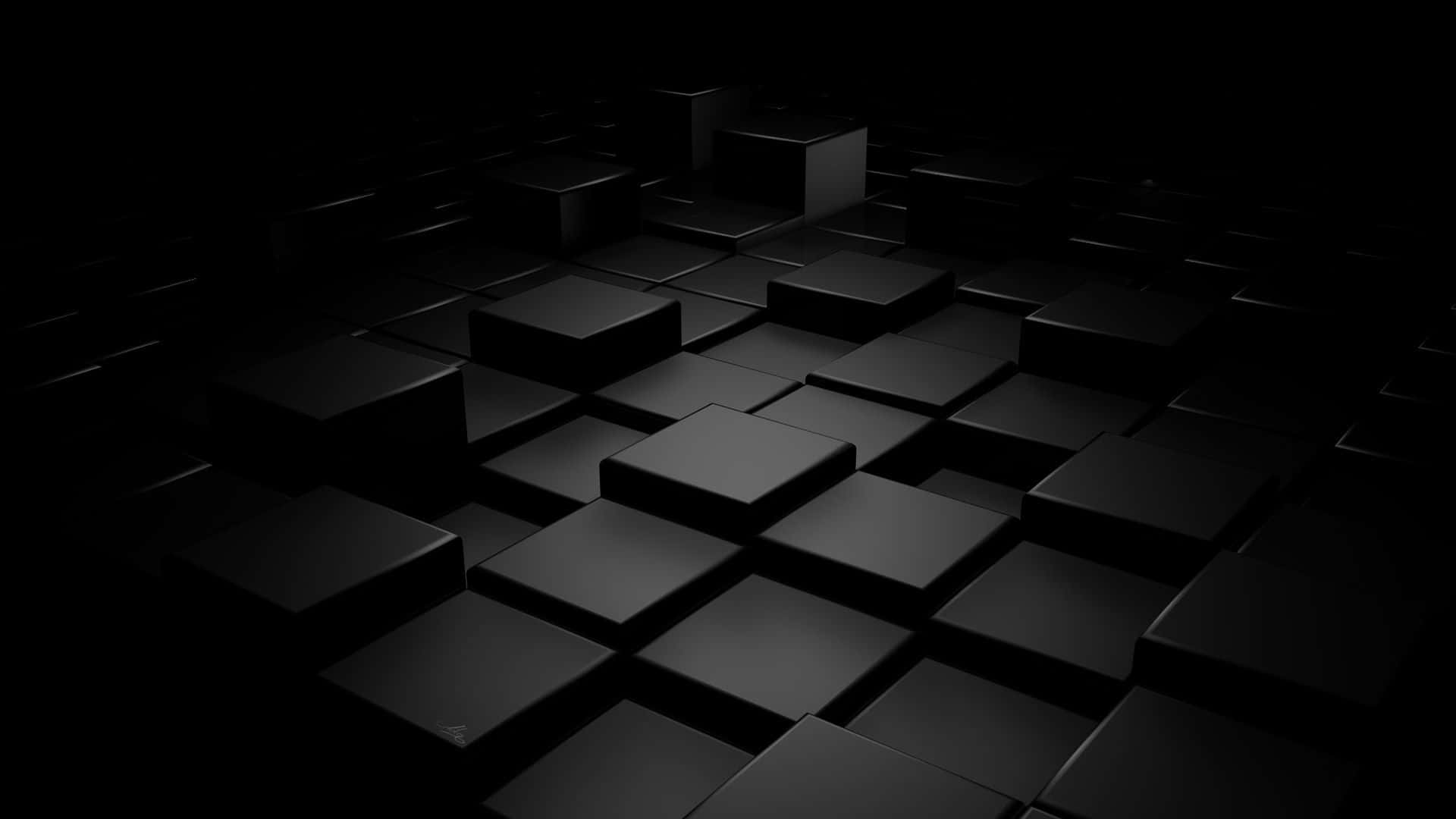 Συγχώνευση 3D Κύβων σε Μαύρο Φόντο Ταπετσαρία