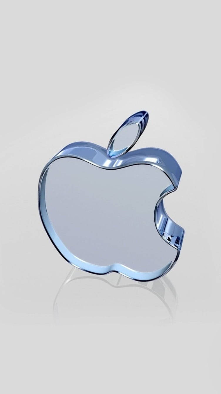 3D Γυάλινο Λογότυπο Apple iPhone Ταπετσαρία