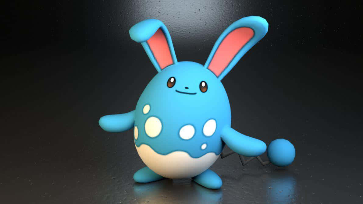 3D Azumarill Μαύρο Φόντο Ταπετσαρία