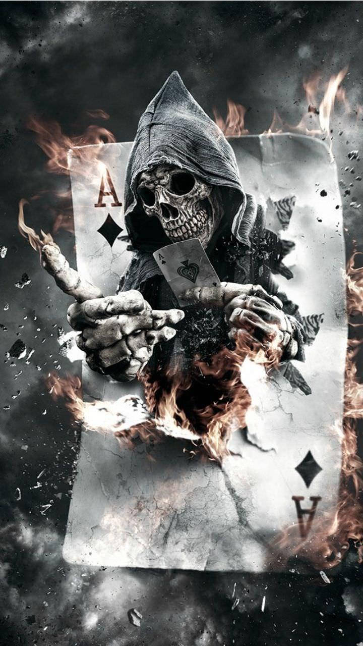 3D Τρόμου Grim Reaper Card Game Ταπετσαρία