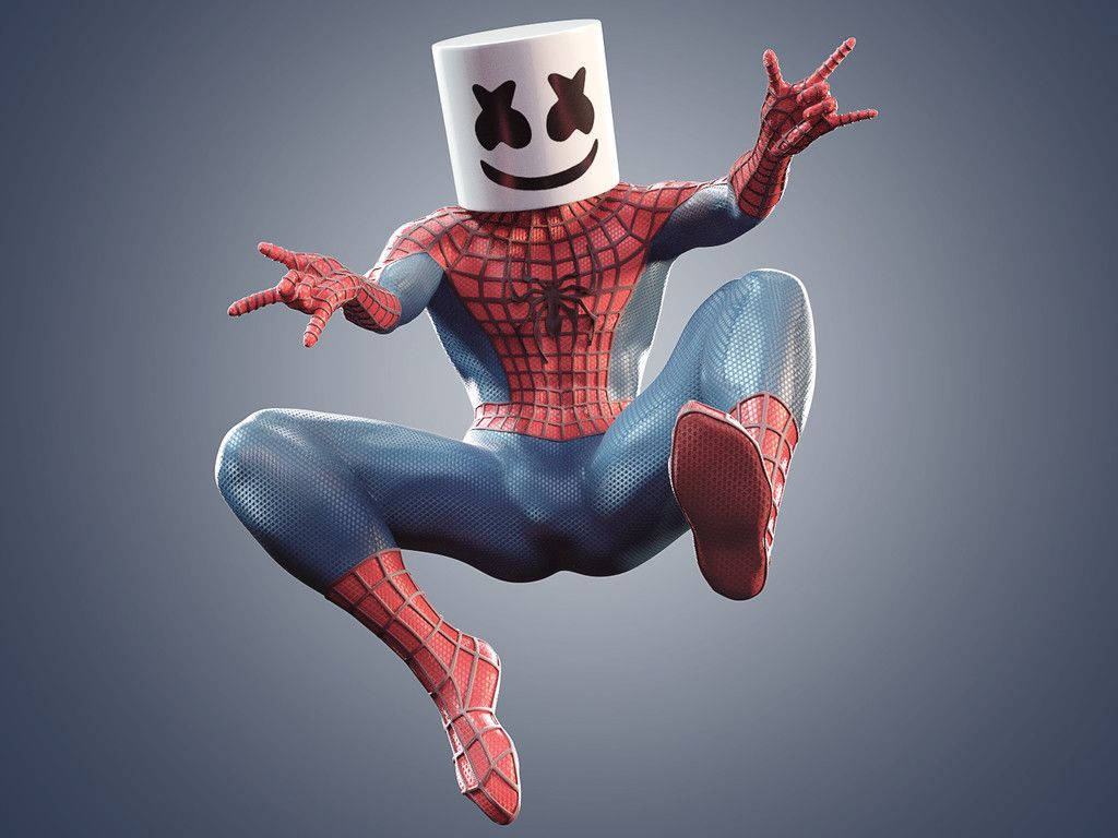 3D Αστείος Marshmello Spiderman Ταπετσαρία