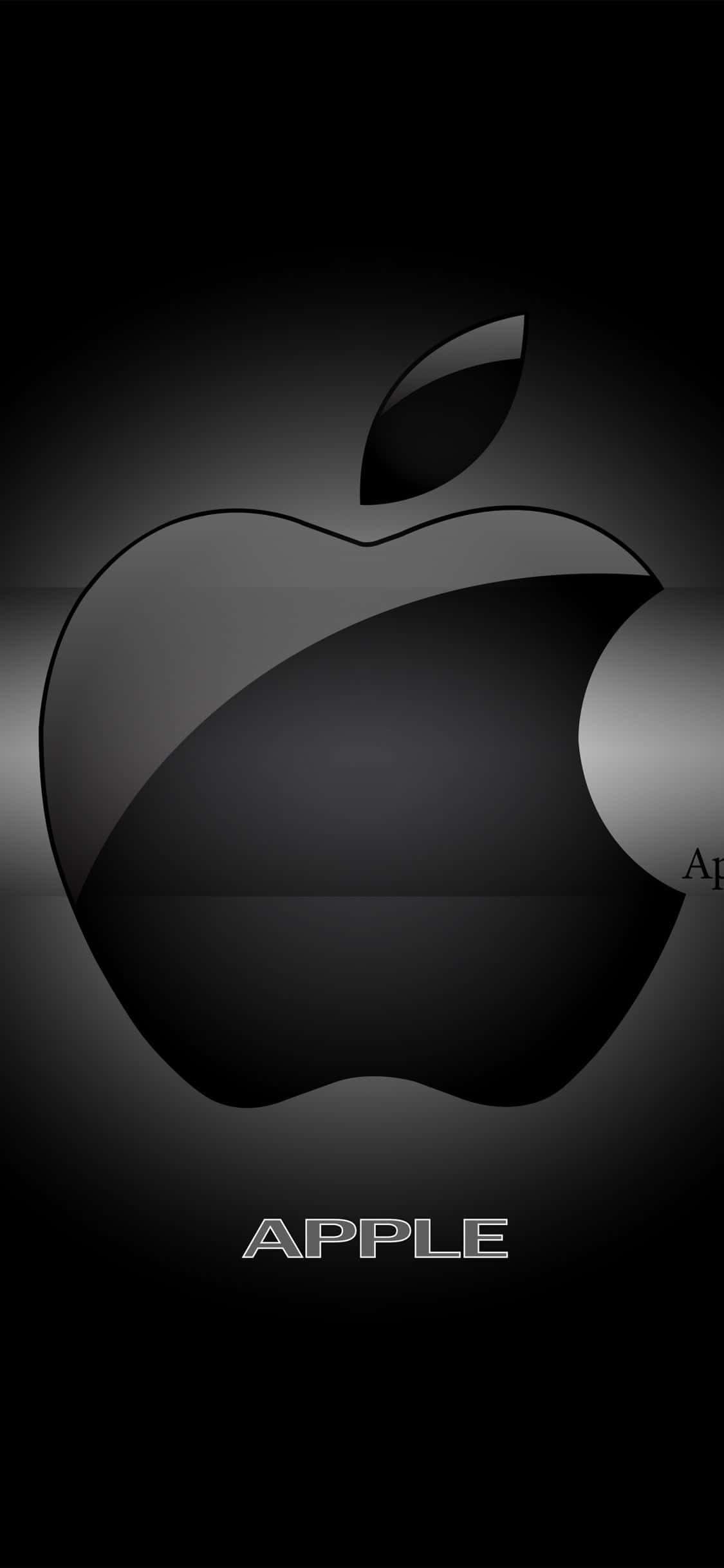 3D Pixel 3 Μαύρο Φόντο με Λογότυπο Apple Ταπετσαρία