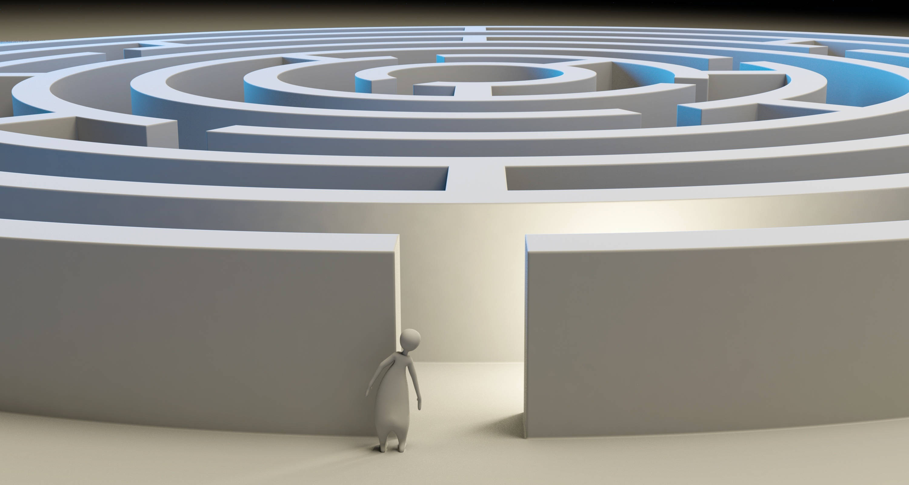 3D Λευκός Στρογγυλός Λαβύρινθος Ταπετσαρία