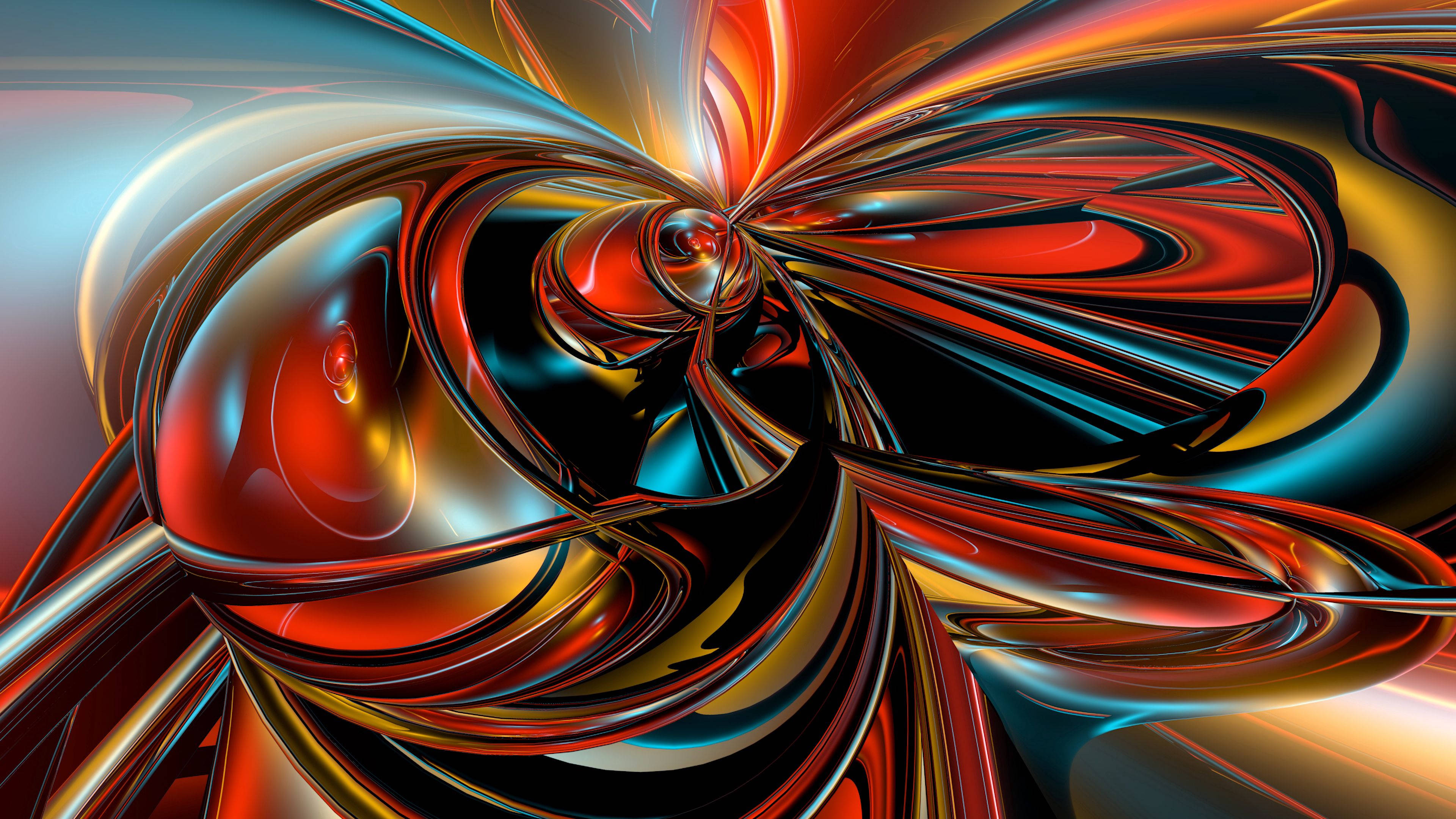 Ψυχεδελικό Αφηρημένο Έργο Τέχνης σε Ζωηρό 3D Χρώμα Ταπετσαρία