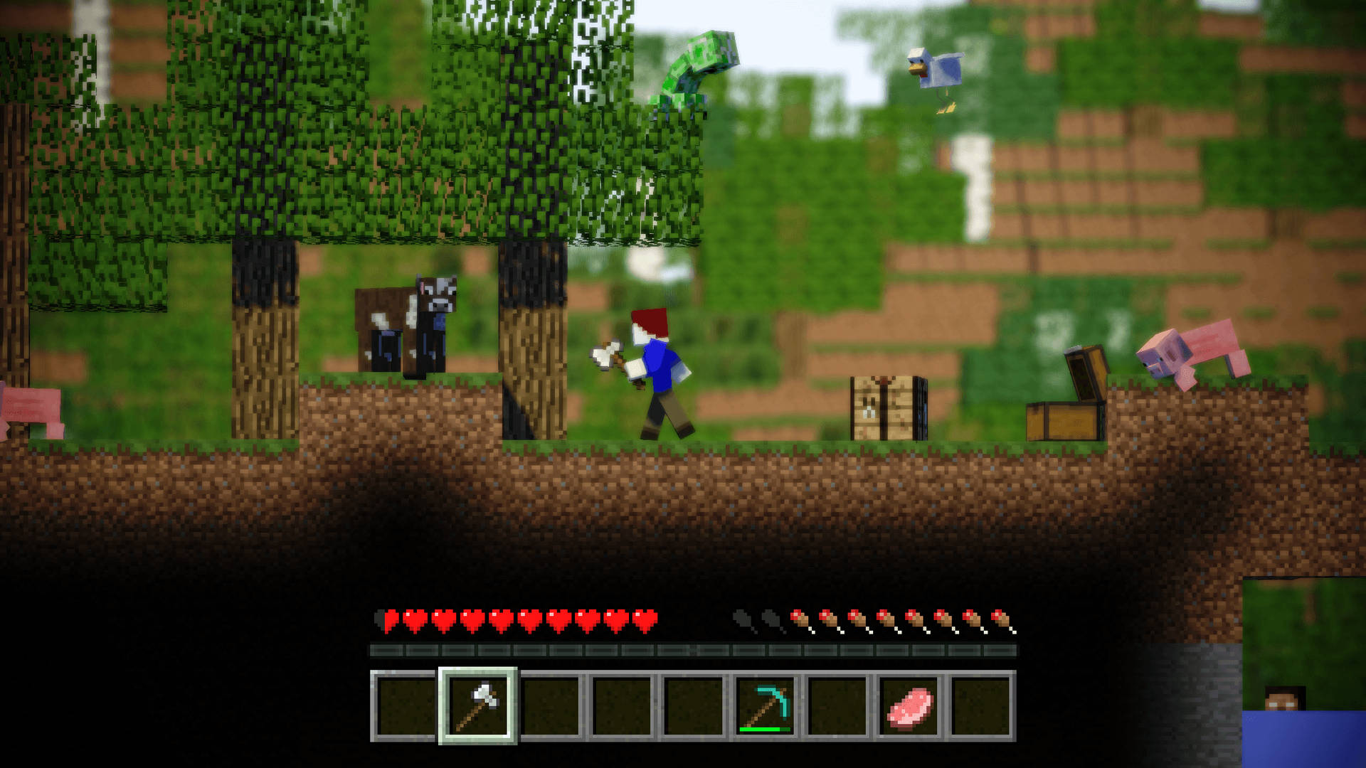Ταπετσαρία Minecraft με χαρακτήρα σε 3D γραφικά παιχνιδιού — Minecraft Ταπετσαρία