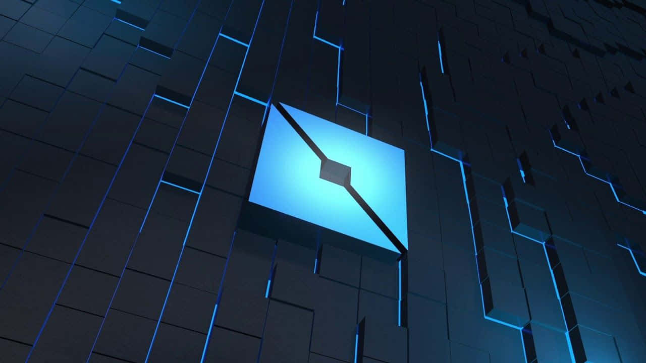3d Μπλε Τετράγωνο Λογότυπο Roblox Ταπετσαρία