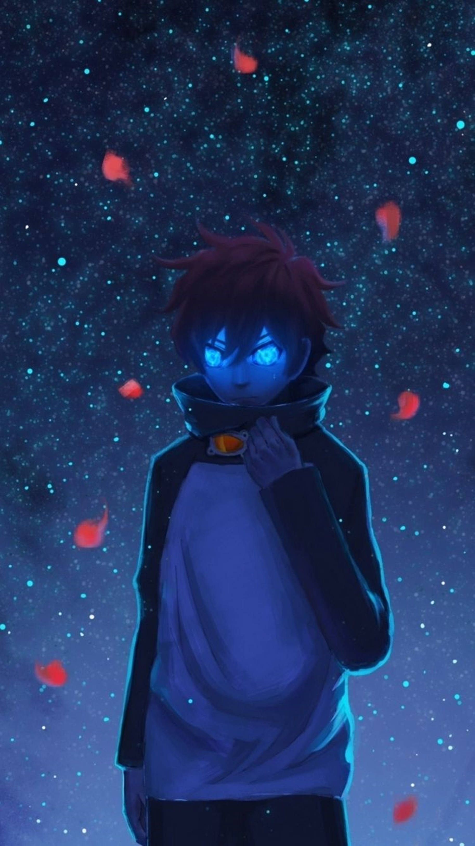 4K Anime Αγόρι με Λαμπερά Μπλε Μάτια Ταπετσαρία