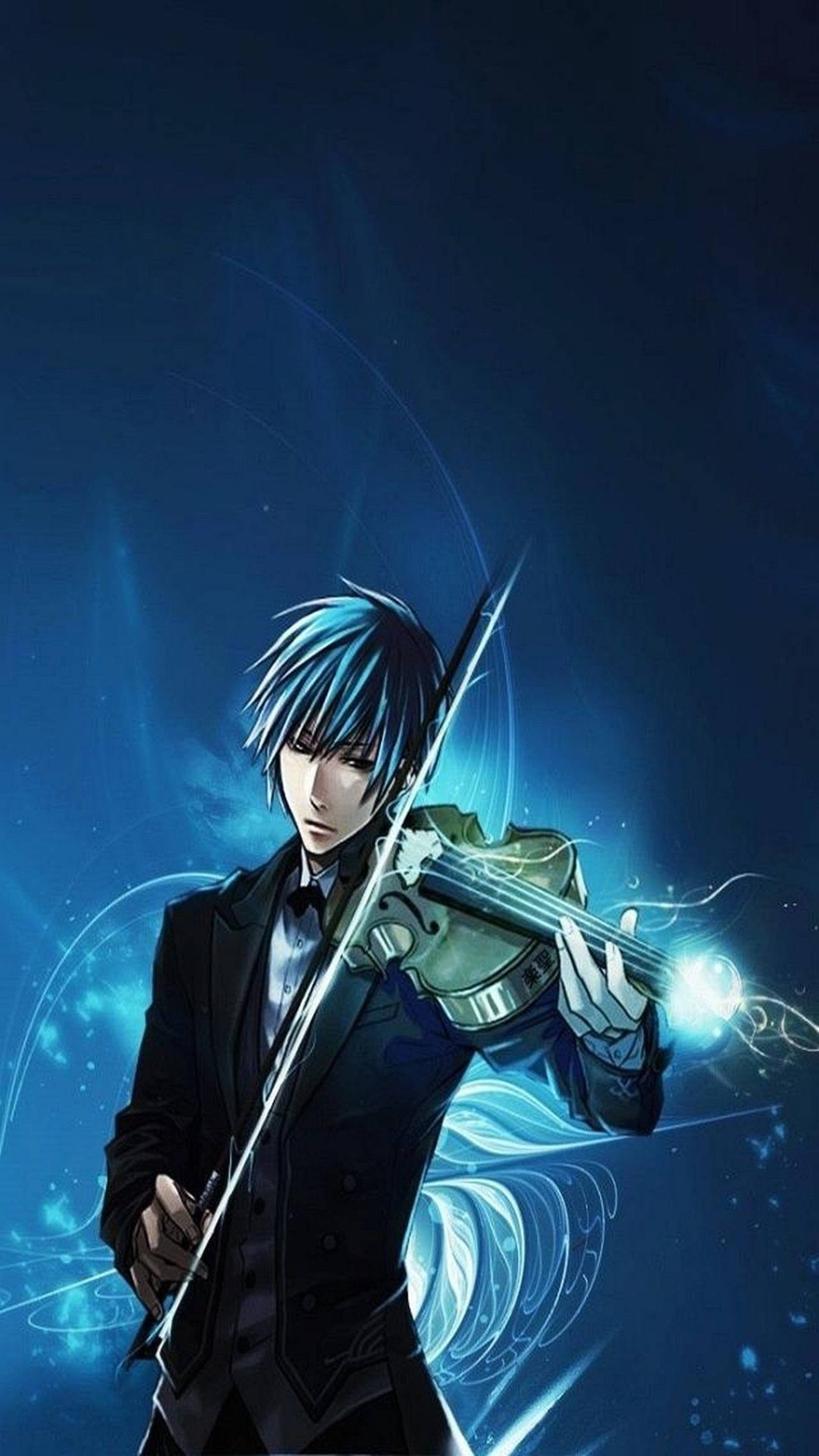 4K Anime Άντρας Παίζει Βιολί Ταπετσαρία