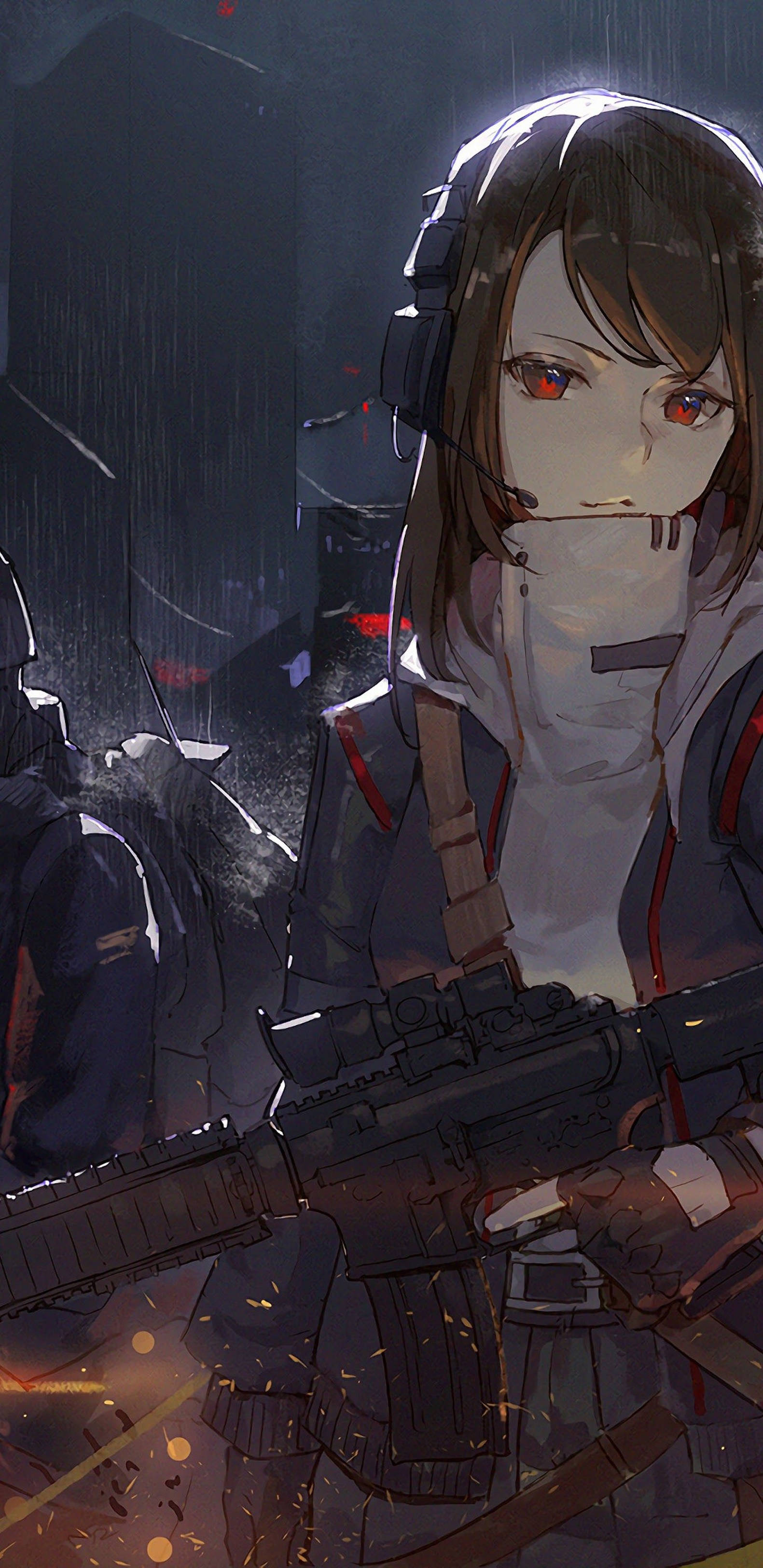 4K Anime iPhone Άγριο Οπλισμένο Κορίτσι — 4K anime GIF Ταπετσαρία