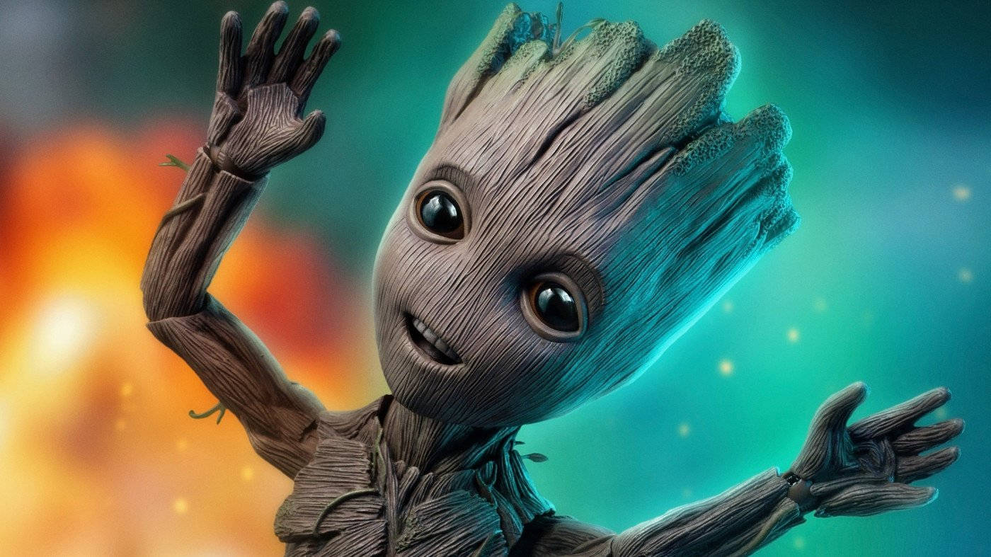 4K Φύλακες του Γαλαξία Μωρό Groot Πέφτει Ταπετσαρία