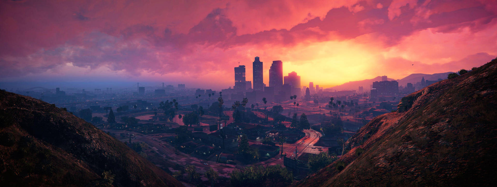 4K GTA 5 Los Santos Ορίζοντας Πόλης — Gta Ταπετσαρία