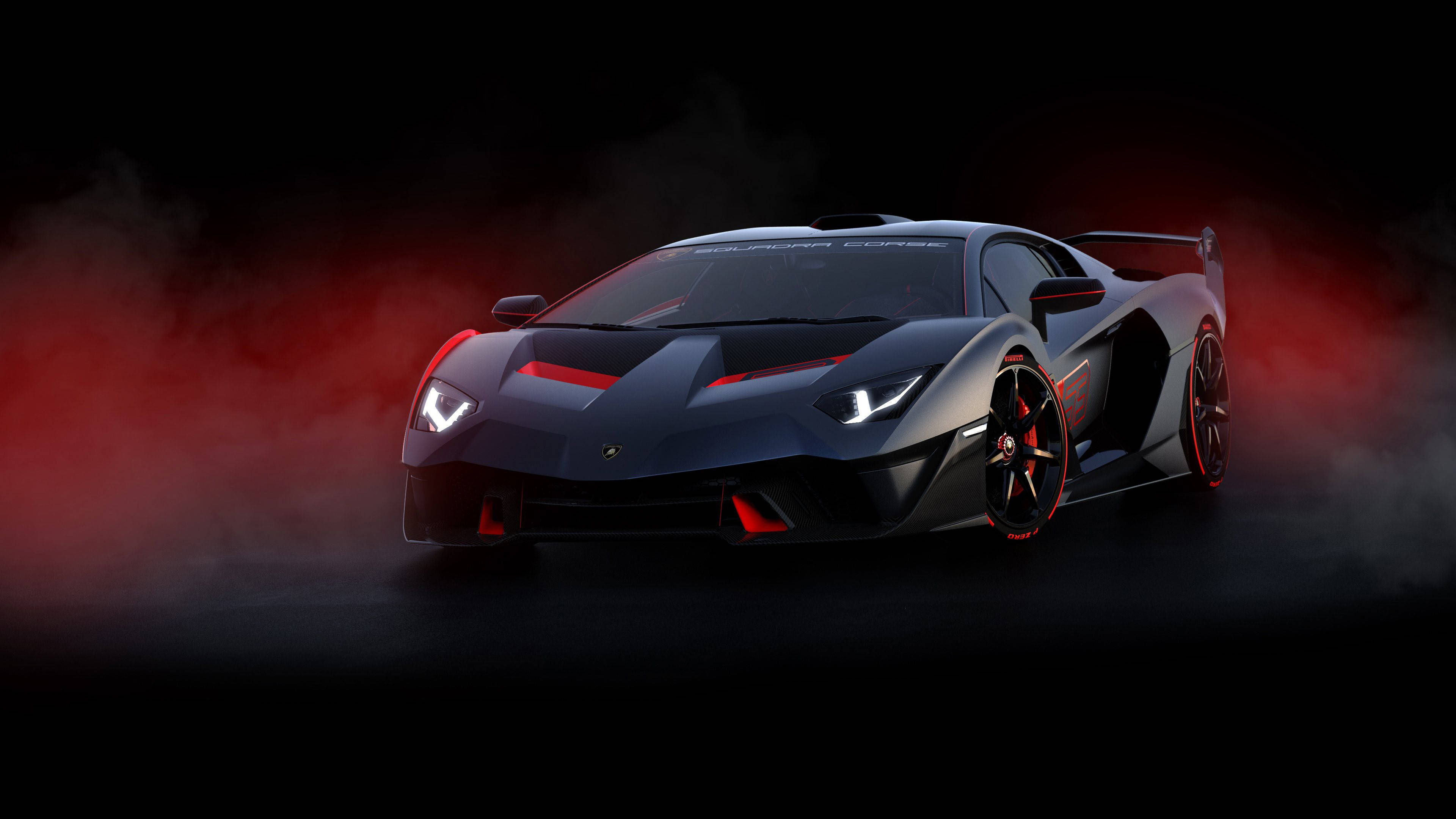 Αυτοκίνητο 4K Μαύρο Ματ Lamborghini Ταπετσαρία