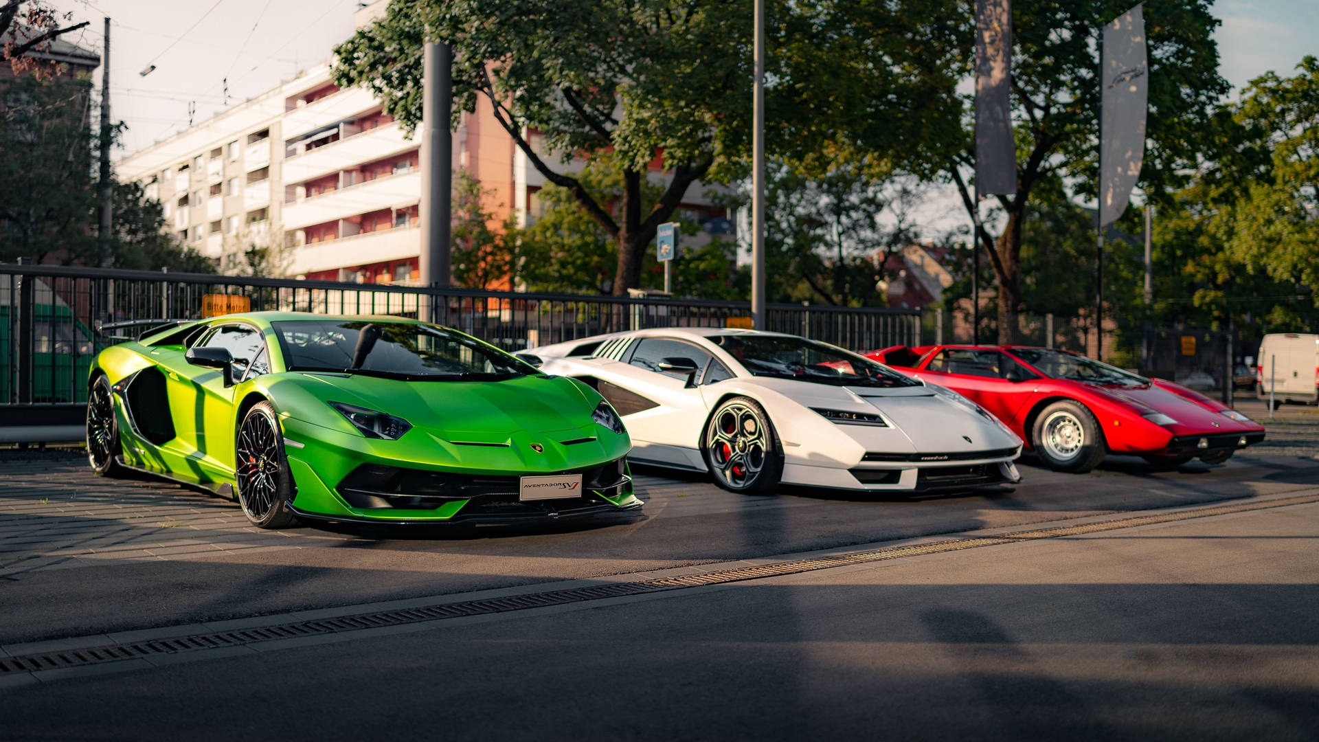 4k Laptop Εικόνα Επίδειξης Αυτοκινήτου Lamborghini Aventador — Lamborghini Ταπετσαρία