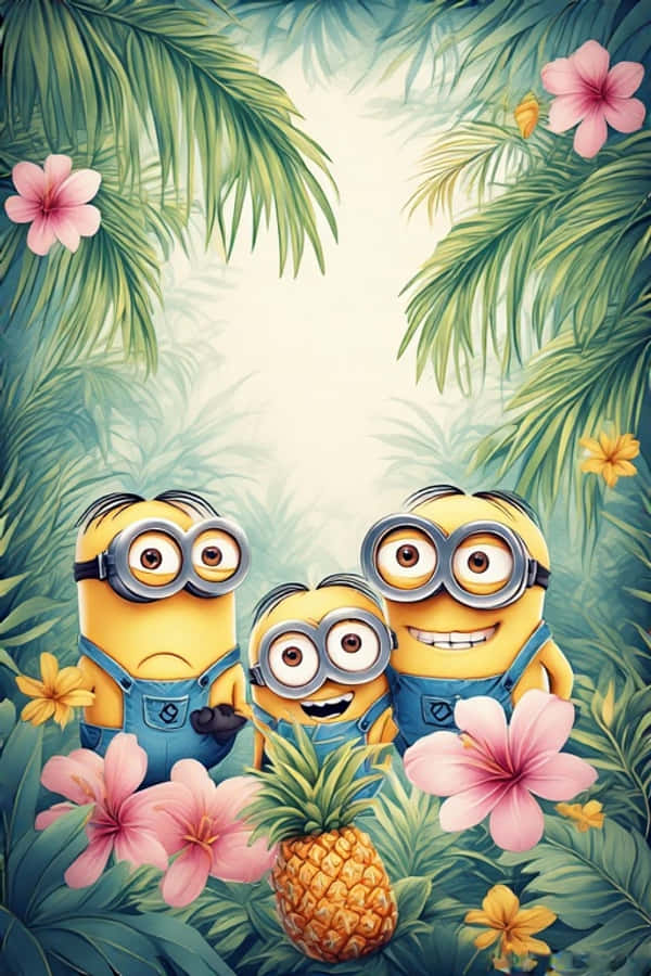 Ζωντανή 4K Τροπική Ζούγκλα Minions Ταπετσαρία