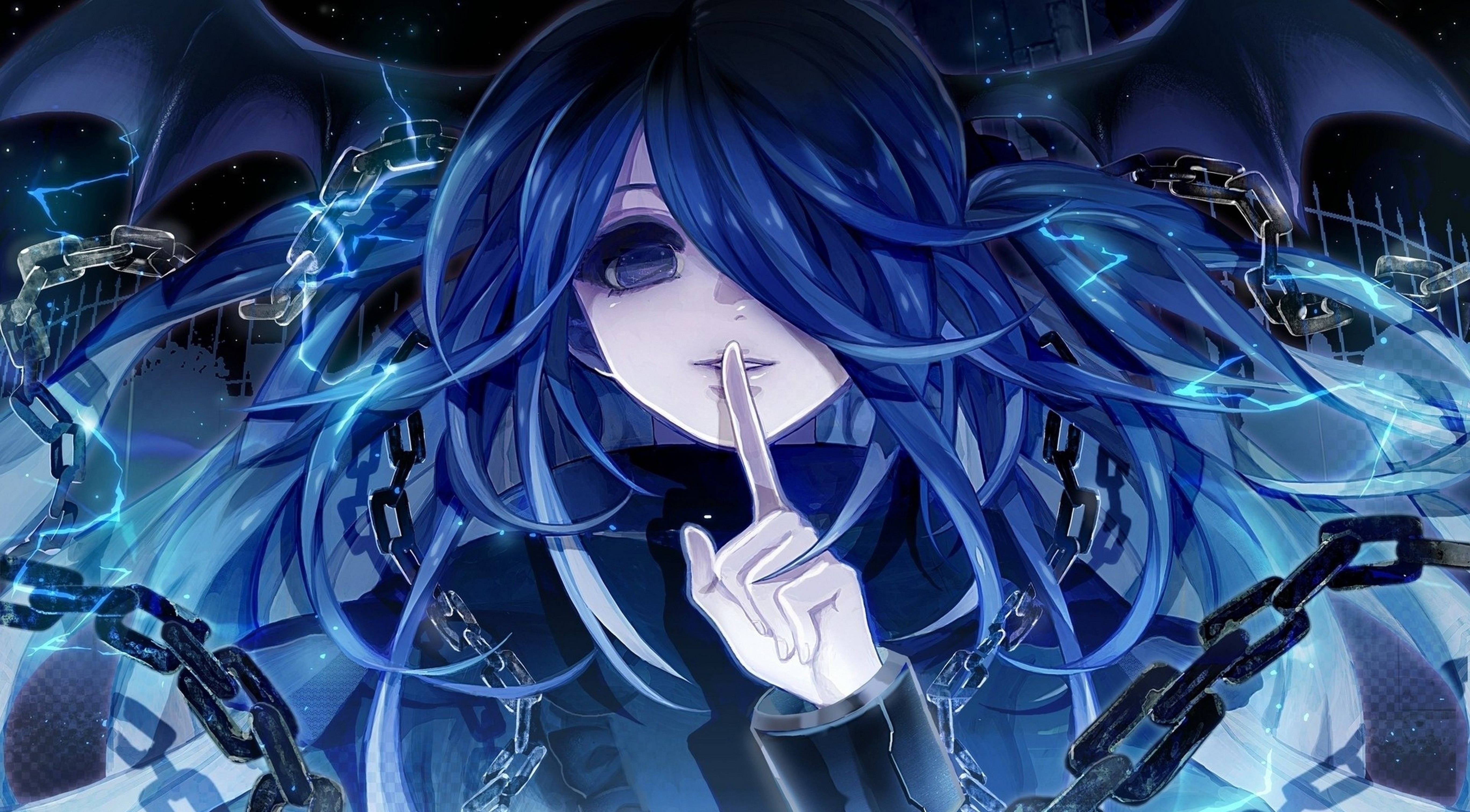 4K PFP Anime Κορίτσι Μαύρες Αλυσίδες Ταπετσαρία