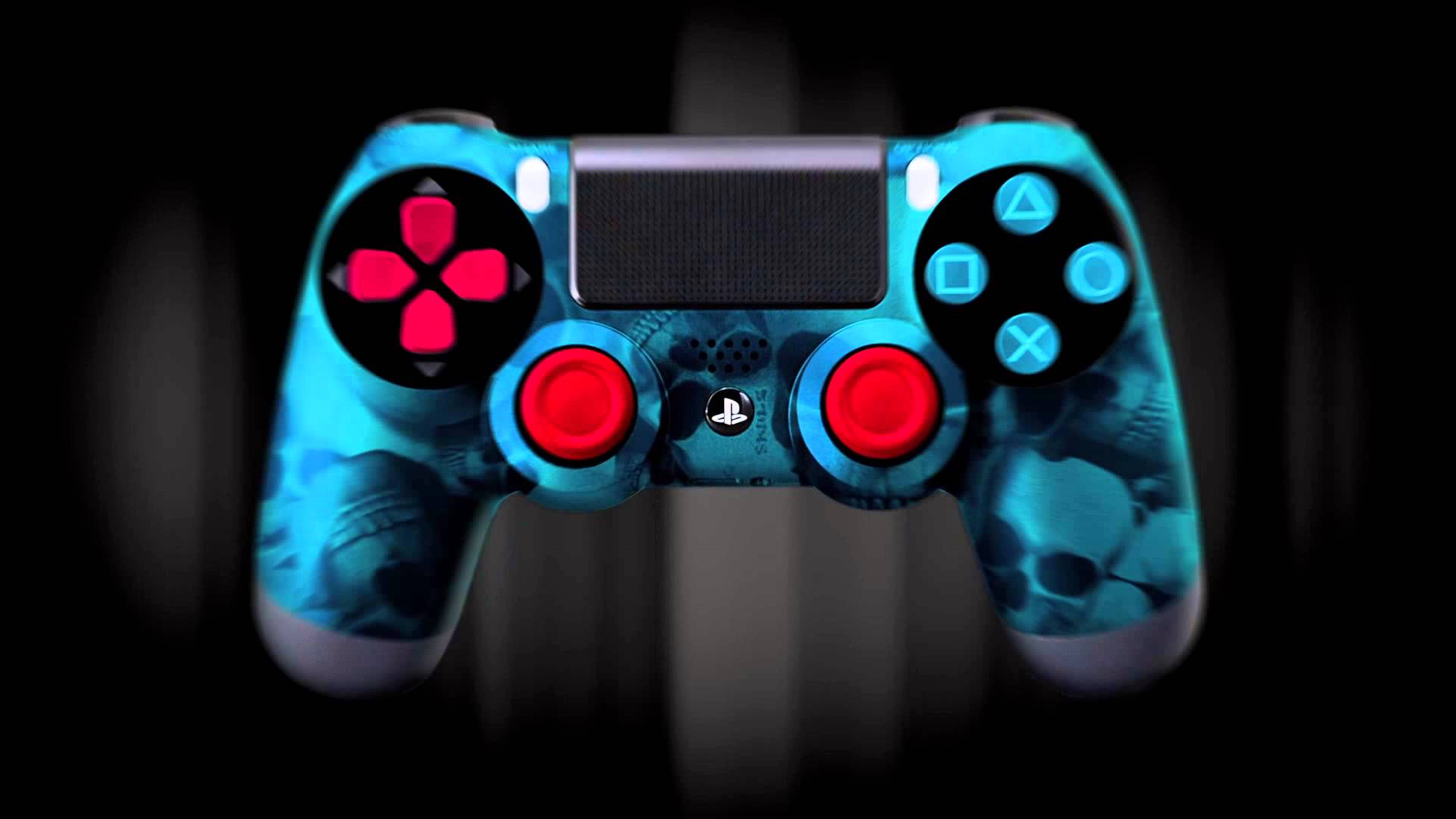 4K PS4 με Νέον Κρανίο Αυτοκόλλητο Ταπετσαρία
