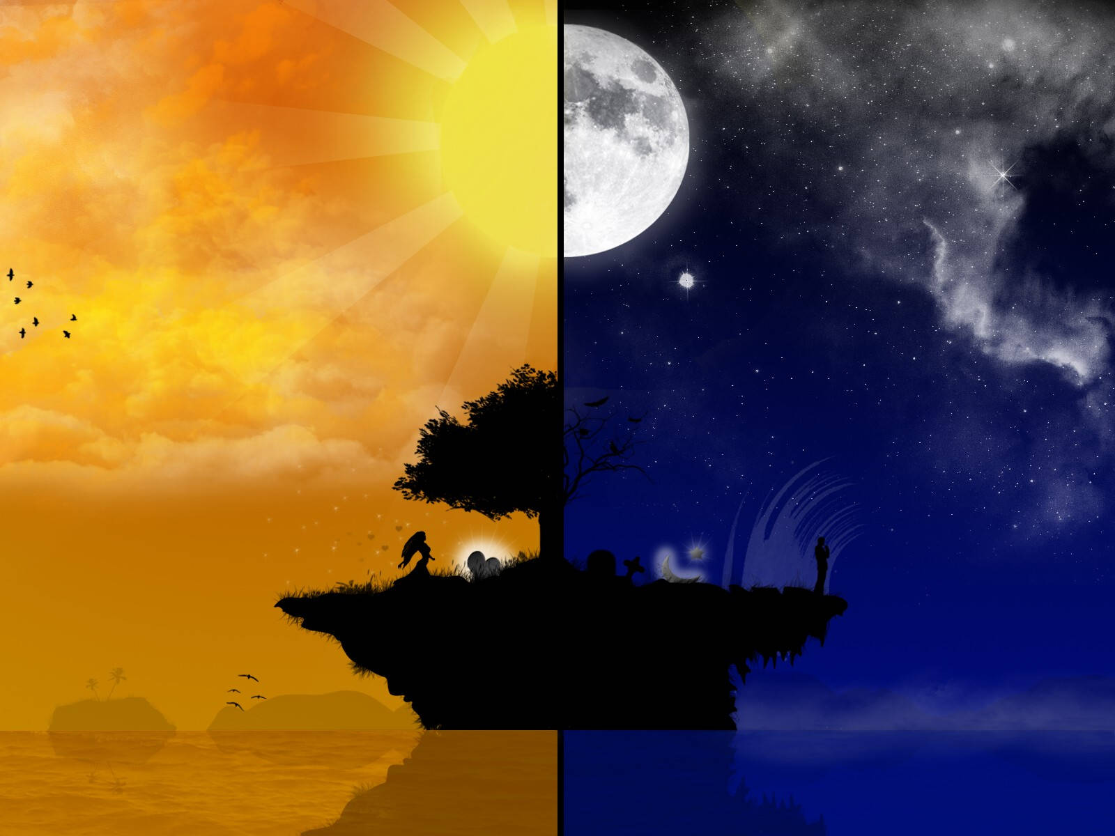 4K Φύση Νύχτα και Μέρα Ταπετσαρία
