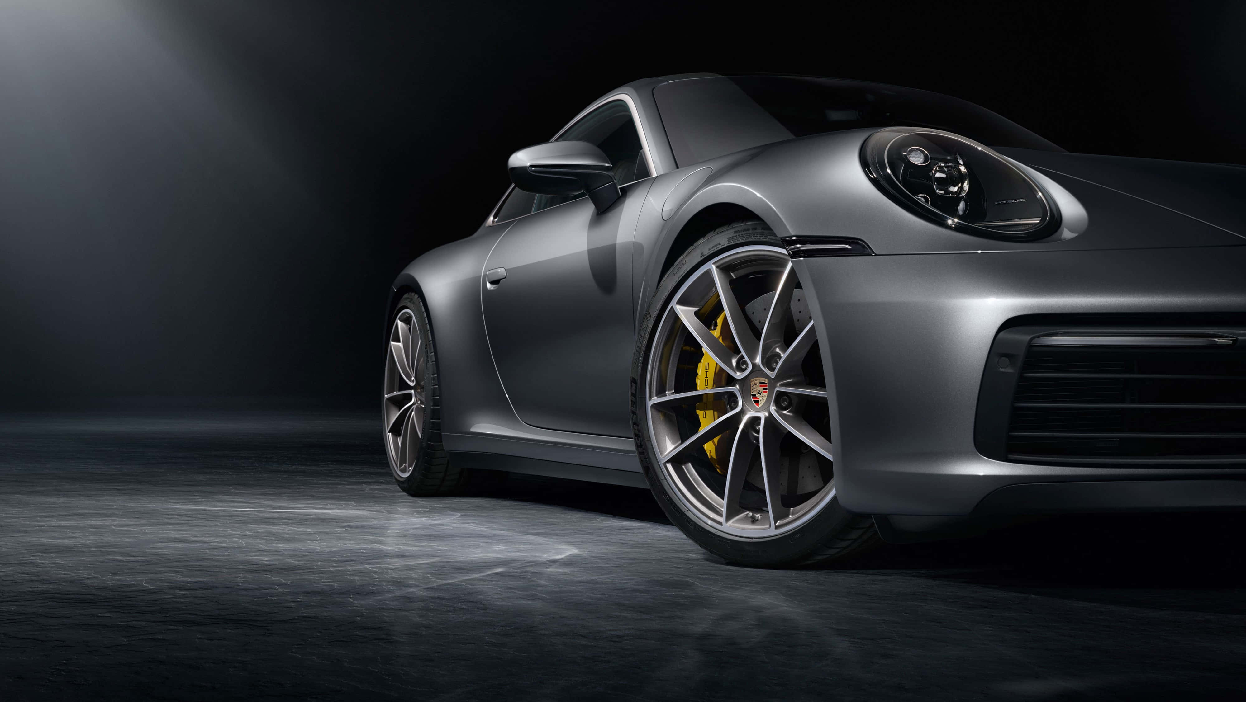 4K Ultra HD Ασημί-Μαύρη Porsche Ταπετσαρία
