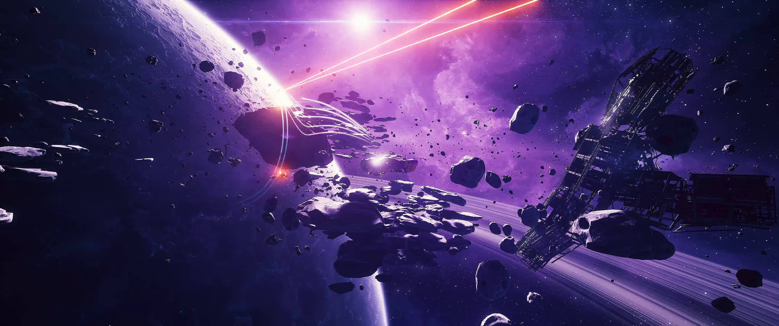 4K Κινούμενα Ουράνια Σώματα στο Διάστημα Ταπετσαρία