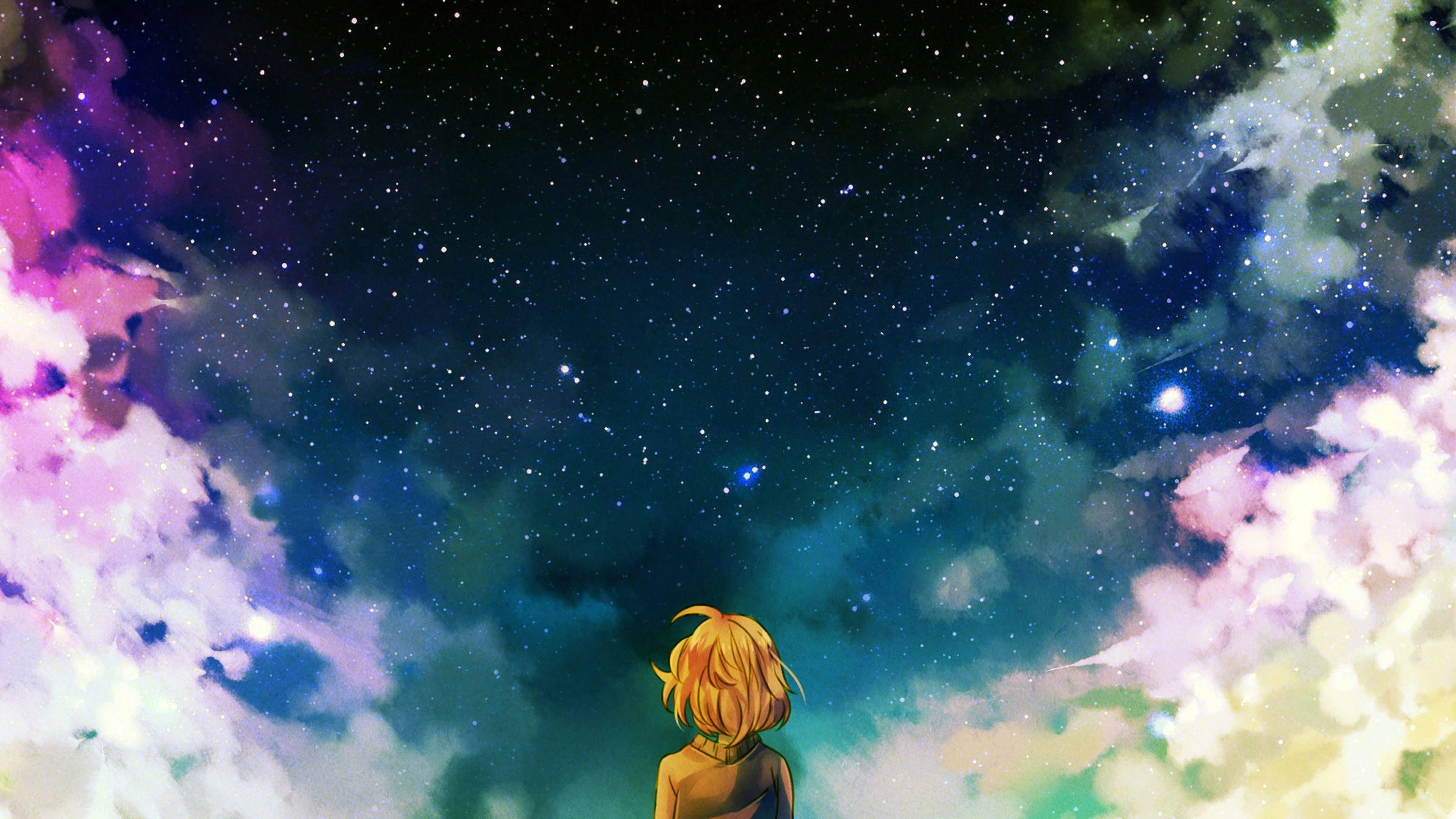 4K Κινούμενο Anime Galaxy Desktop Ταπετσαρία
