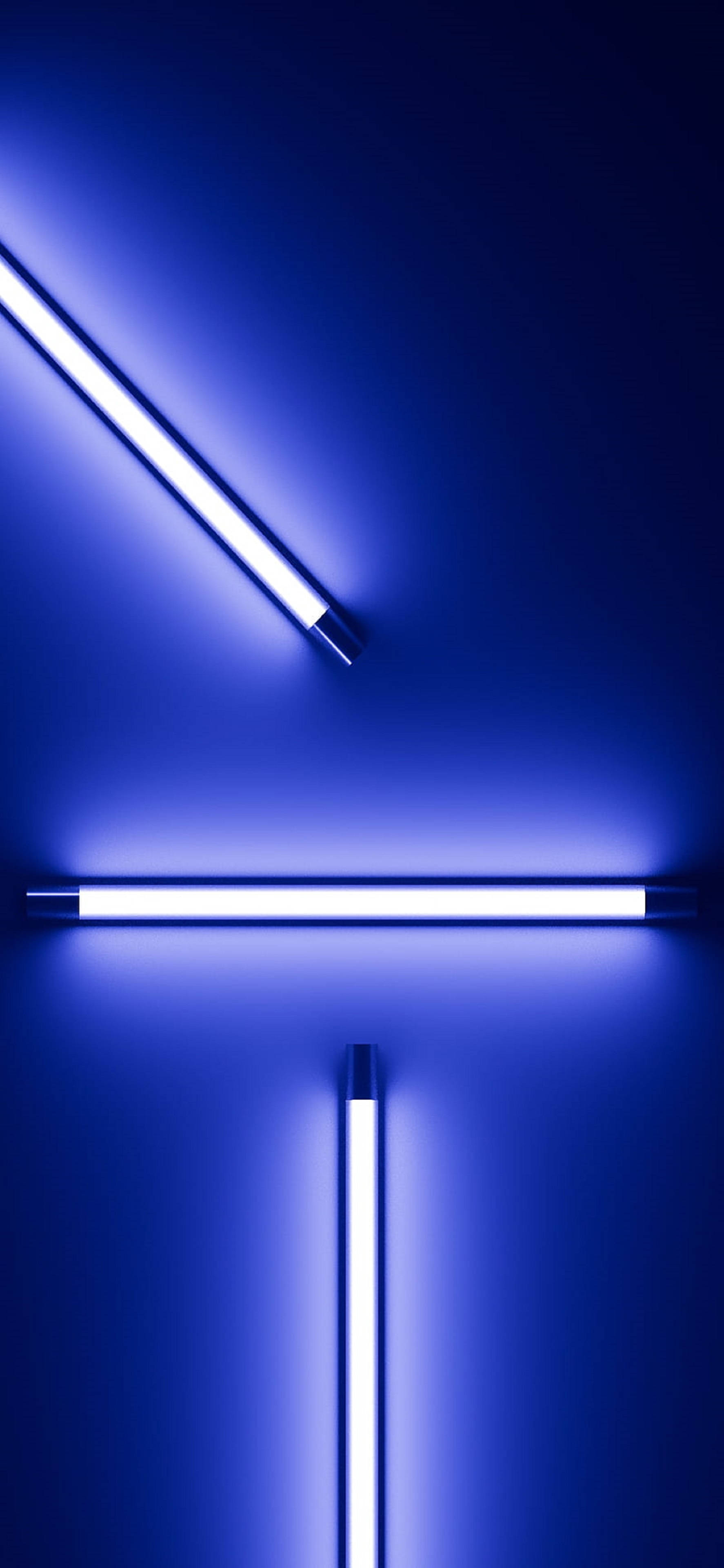4K Φωτισμοί Neon Μπλε στο Τοίχο για iPhone Ταπετσαρία