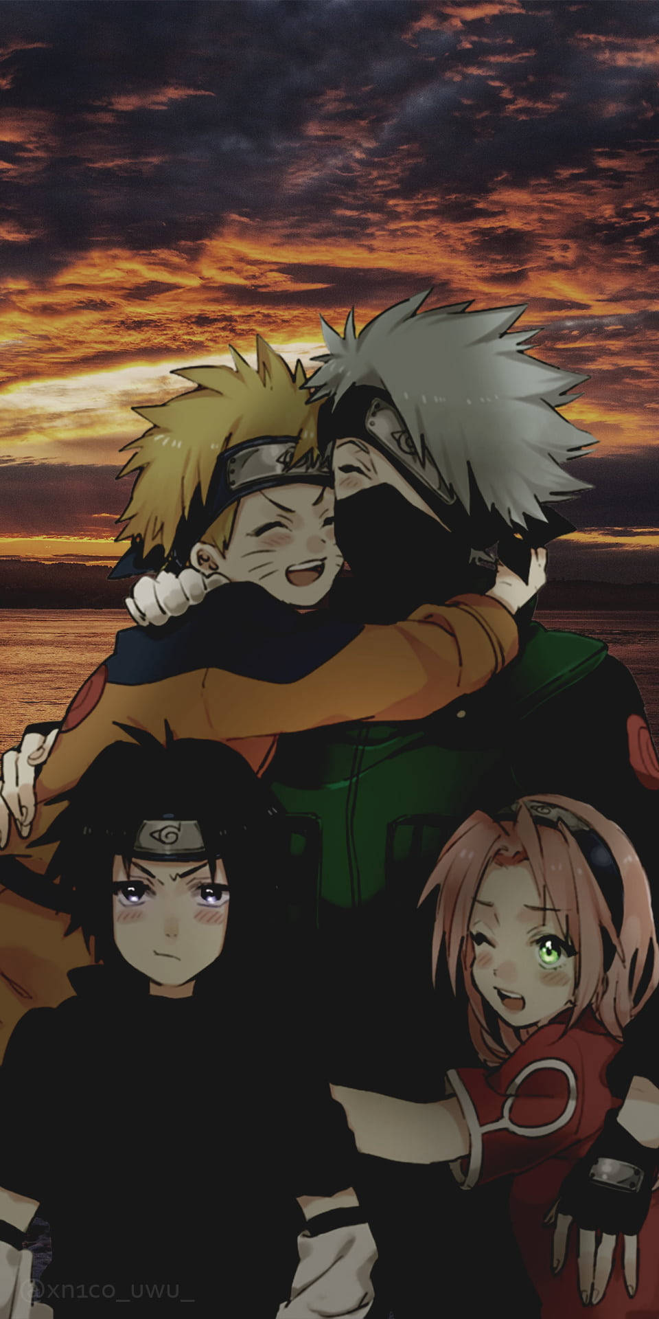 Ηλιοβασίλεμα Ομάδα 7 Naruto iPhone Ταπετσαρία