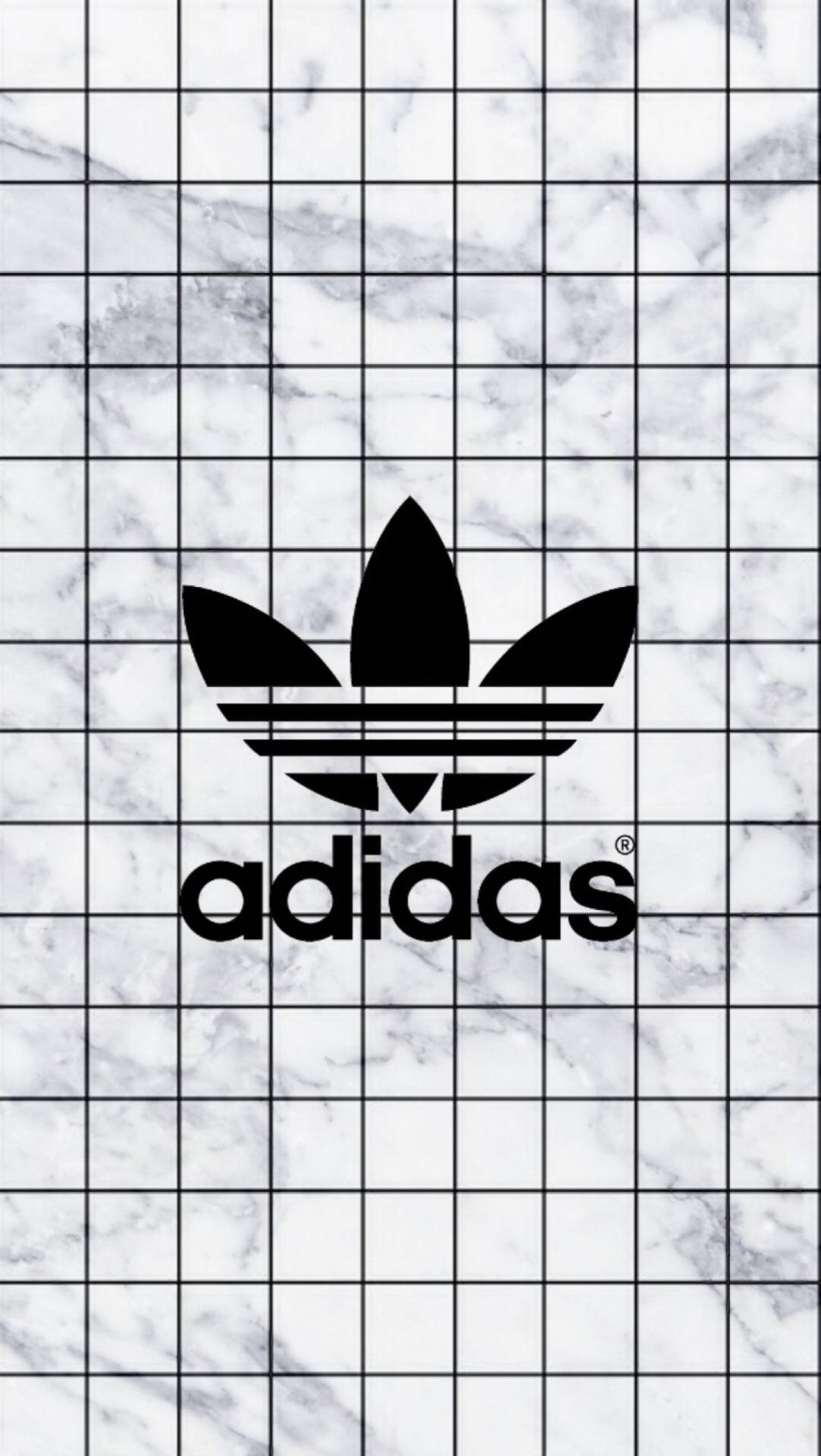 Λευκό αισθητικό λογότυπο Adidas σε μάρμαρο Ταπετσαρία