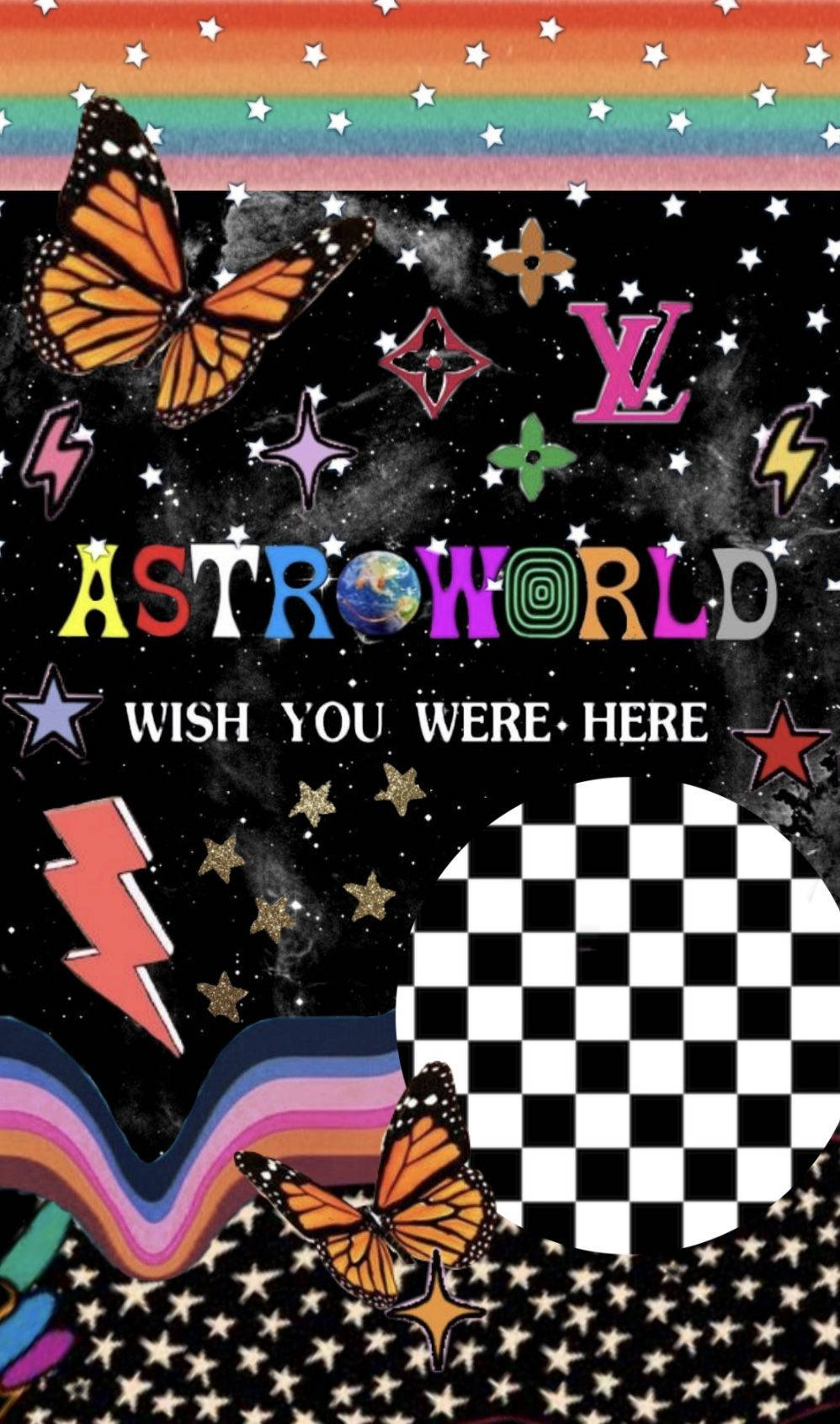 Aesthetic Trippy Astroworld Travis Scott Πεταλούδες Ταπετσαρία