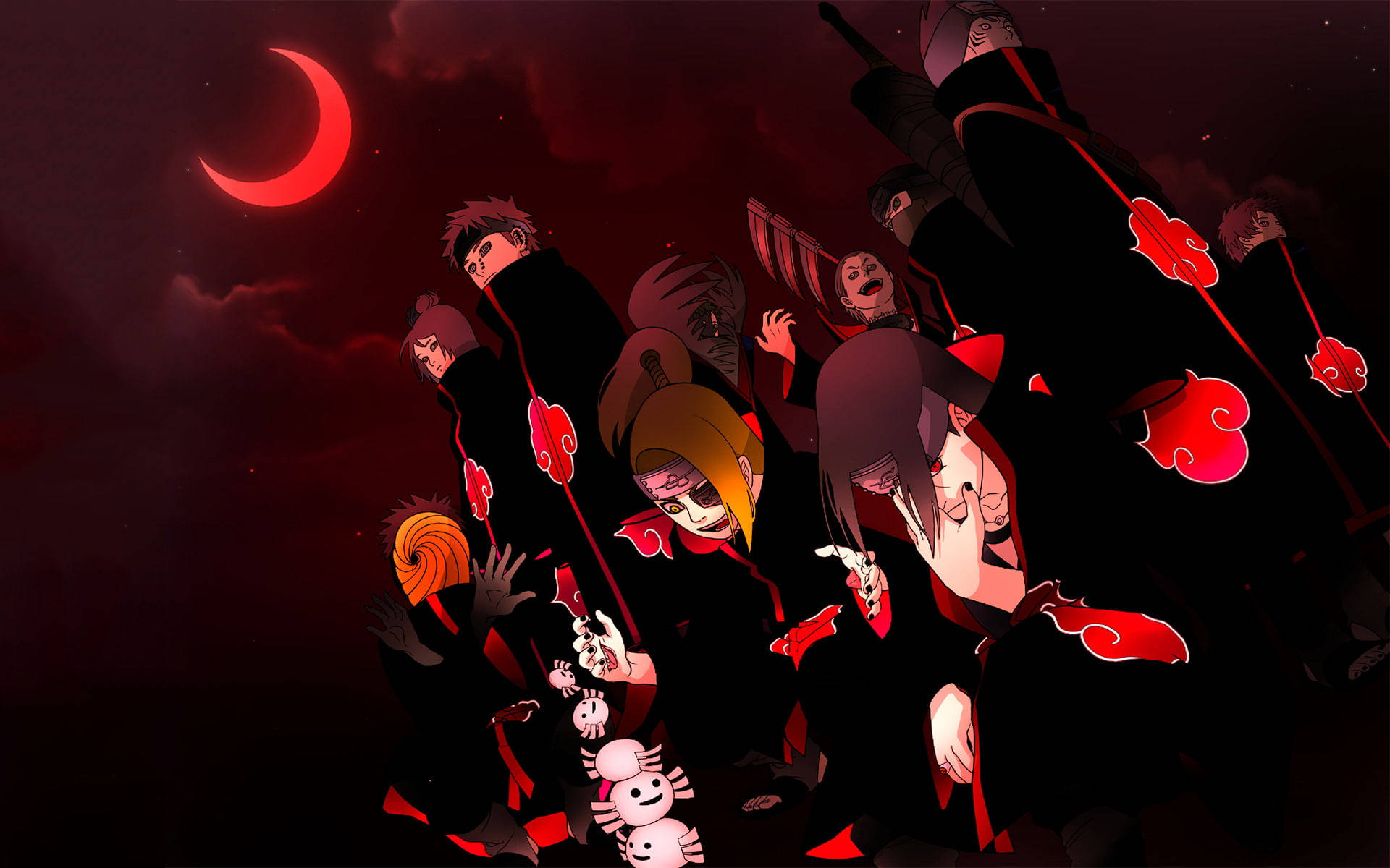 Akatsuki Naruto Χαρακτήρες Ματωμένο Φεγγάρι Ταπετσαρία