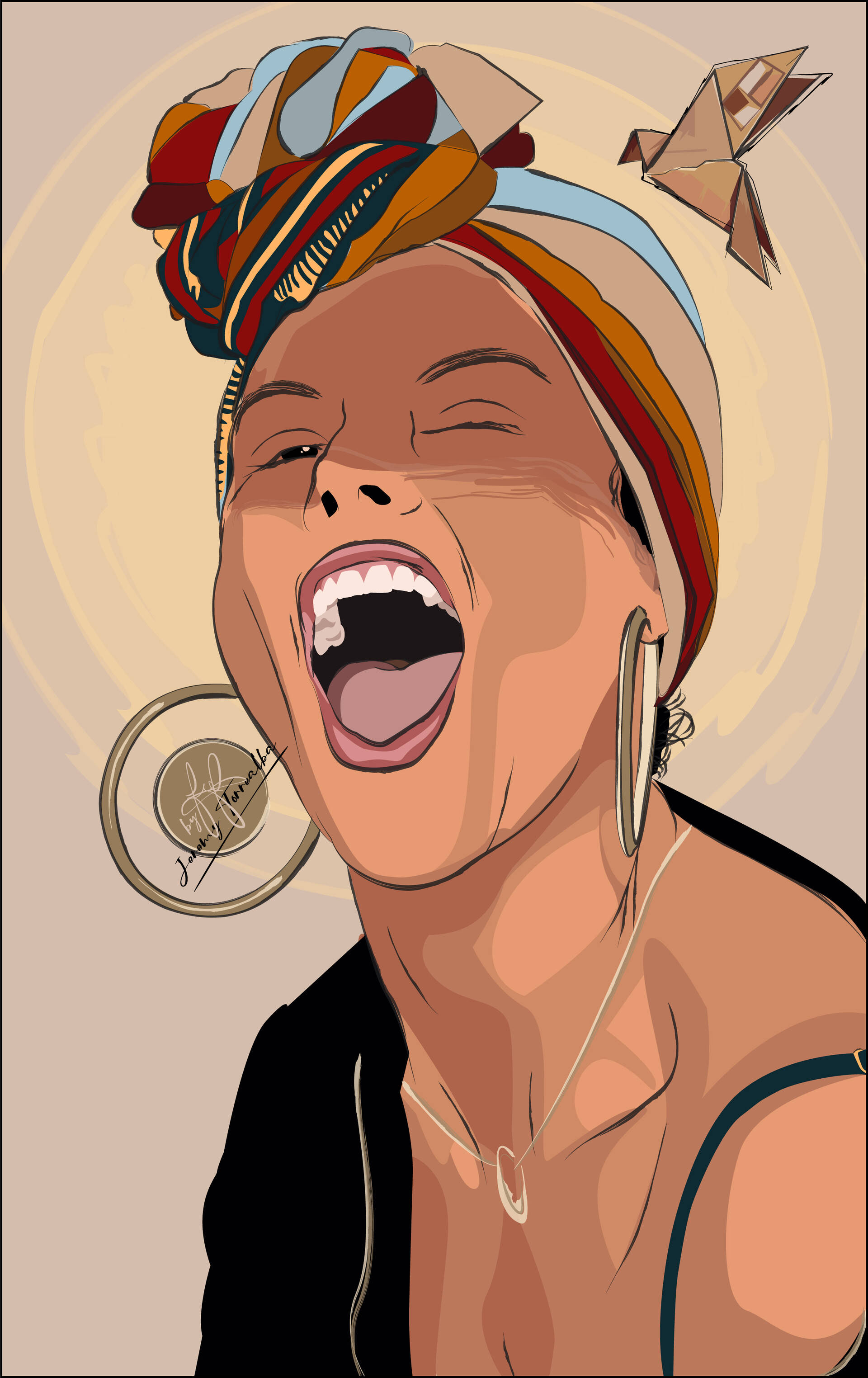 Ψηφιακή Εικονογράφηση Alicia Keys Ταπετσαρία