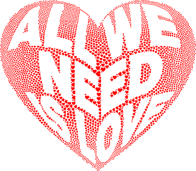Γραφικό καρδιάς All You Need Is Love Ταπετσαρία
