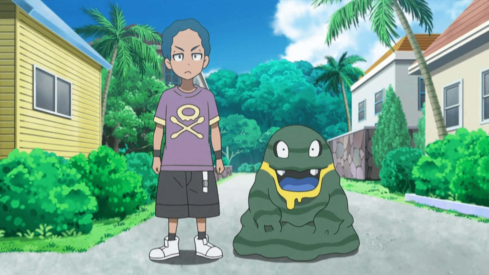 Alolan Grimer Στο Pokemon Anime Ταπετσαρία