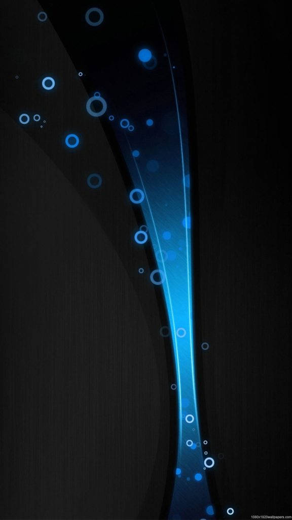 Σκούρες Μπλε Καμπύλες και Φυσαλίδες Android Ταπετσαρία