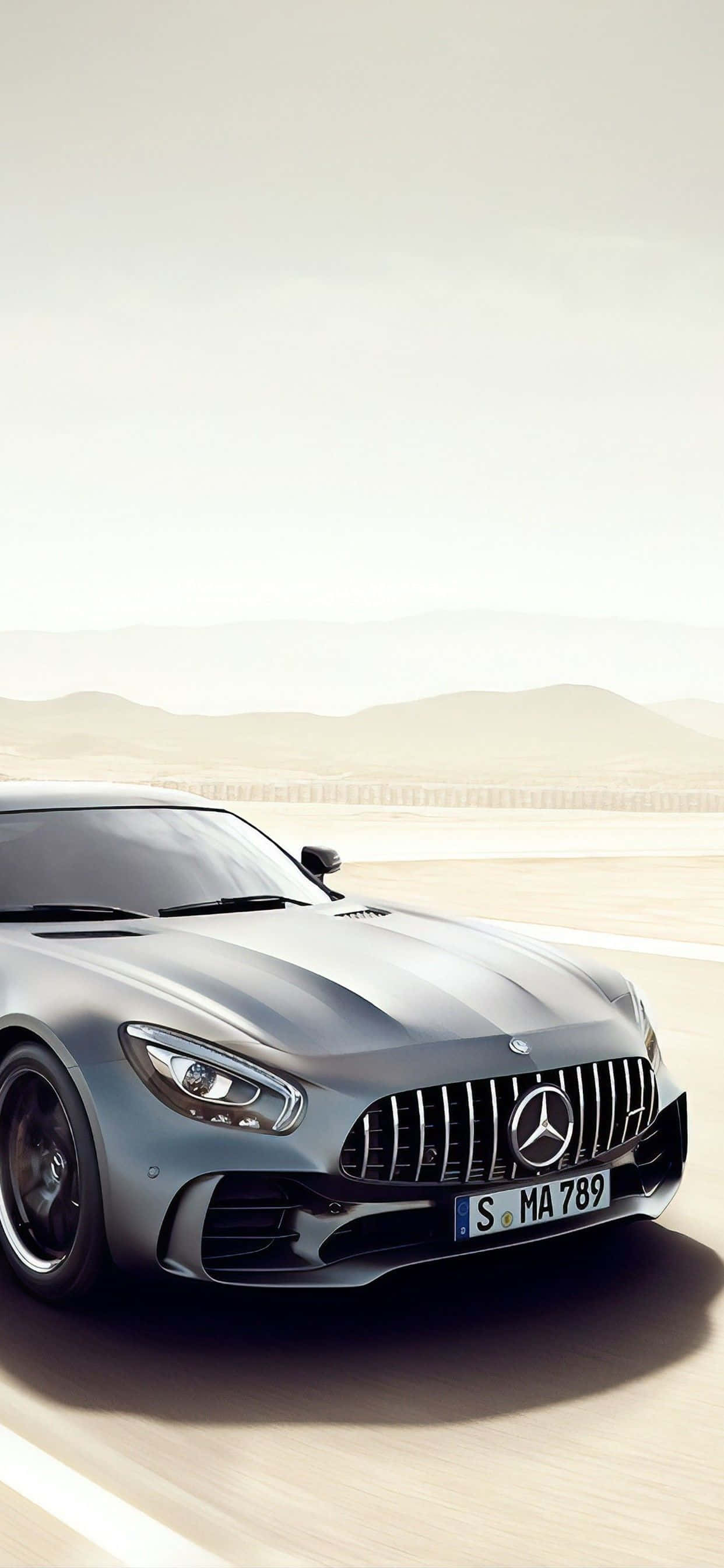 Android Γκρι Amg Gt-r Φόντο με Σιλουέτα Βουνού Ταπετσαρία